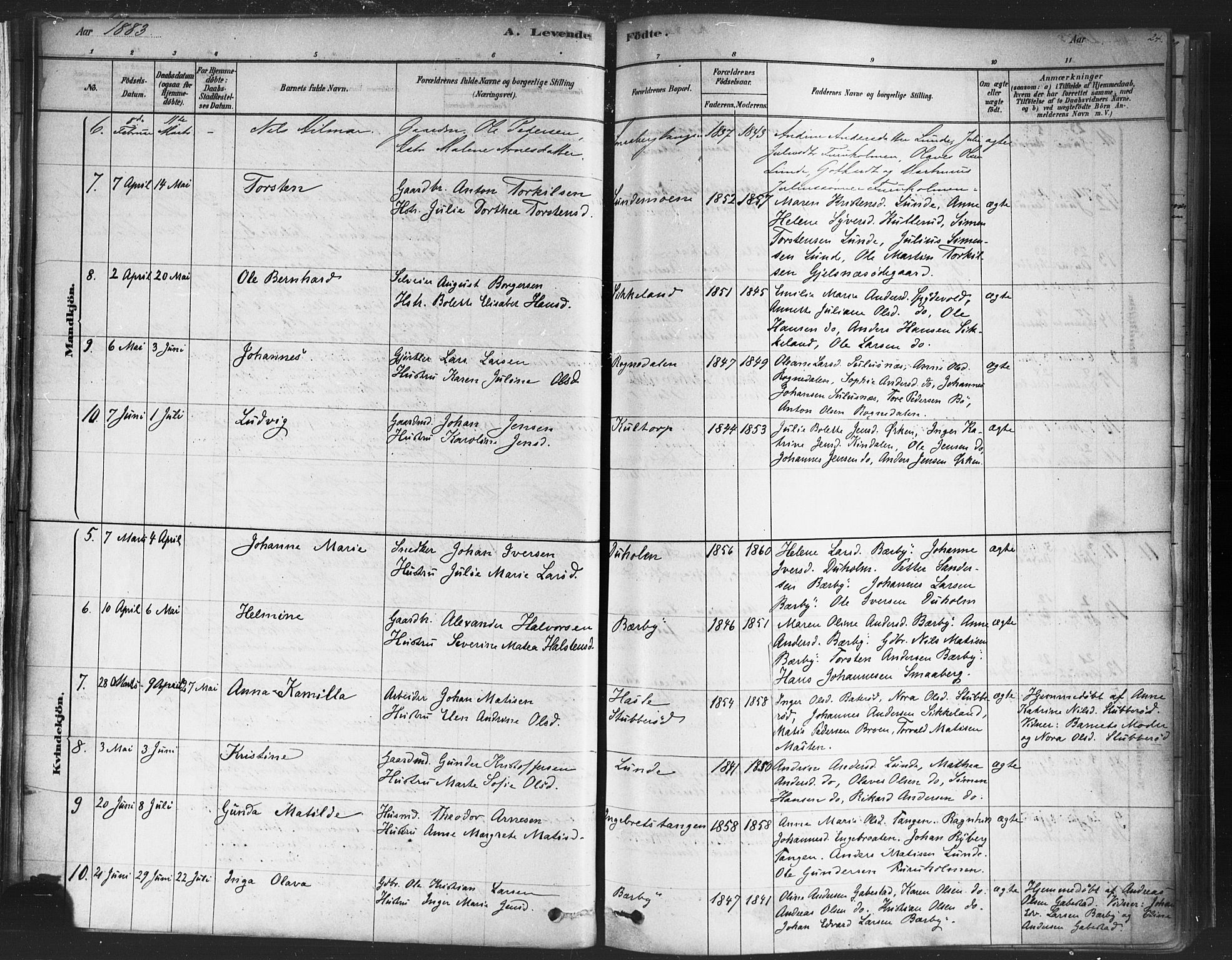 Varteig prestekontor Kirkebøker, SAO/A-10447a/F/Fa/L0002: Parish register (official) no. 2, 1878-1899, p. 24