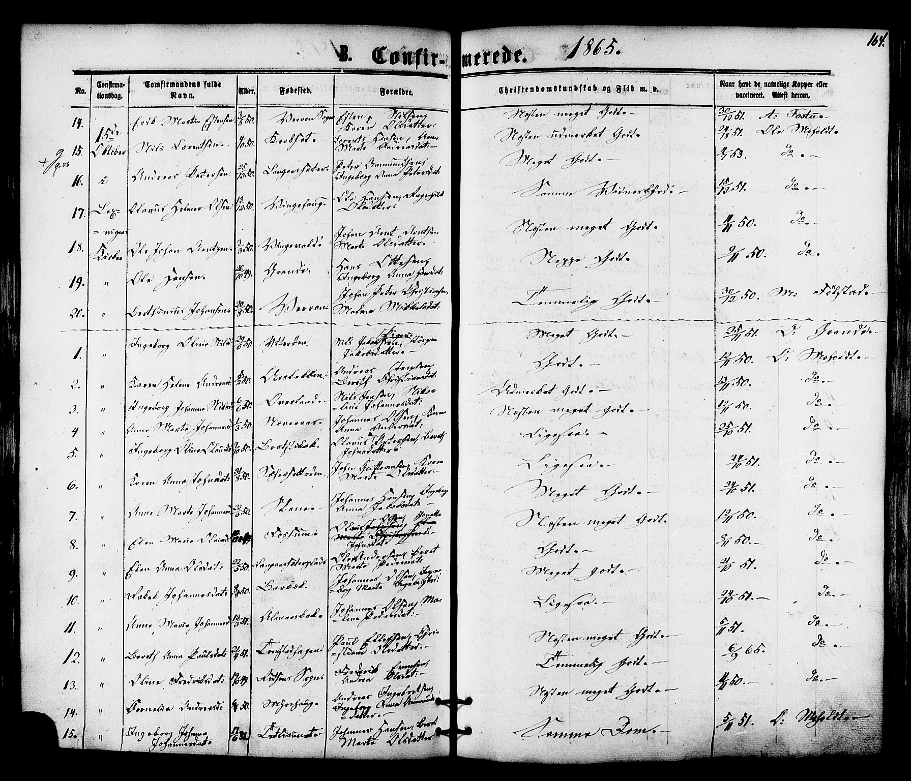 Ministerialprotokoller, klokkerbøker og fødselsregistre - Nord-Trøndelag, SAT/A-1458/701/L0009: Parish register (official) no. 701A09 /1, 1864-1882, p. 164