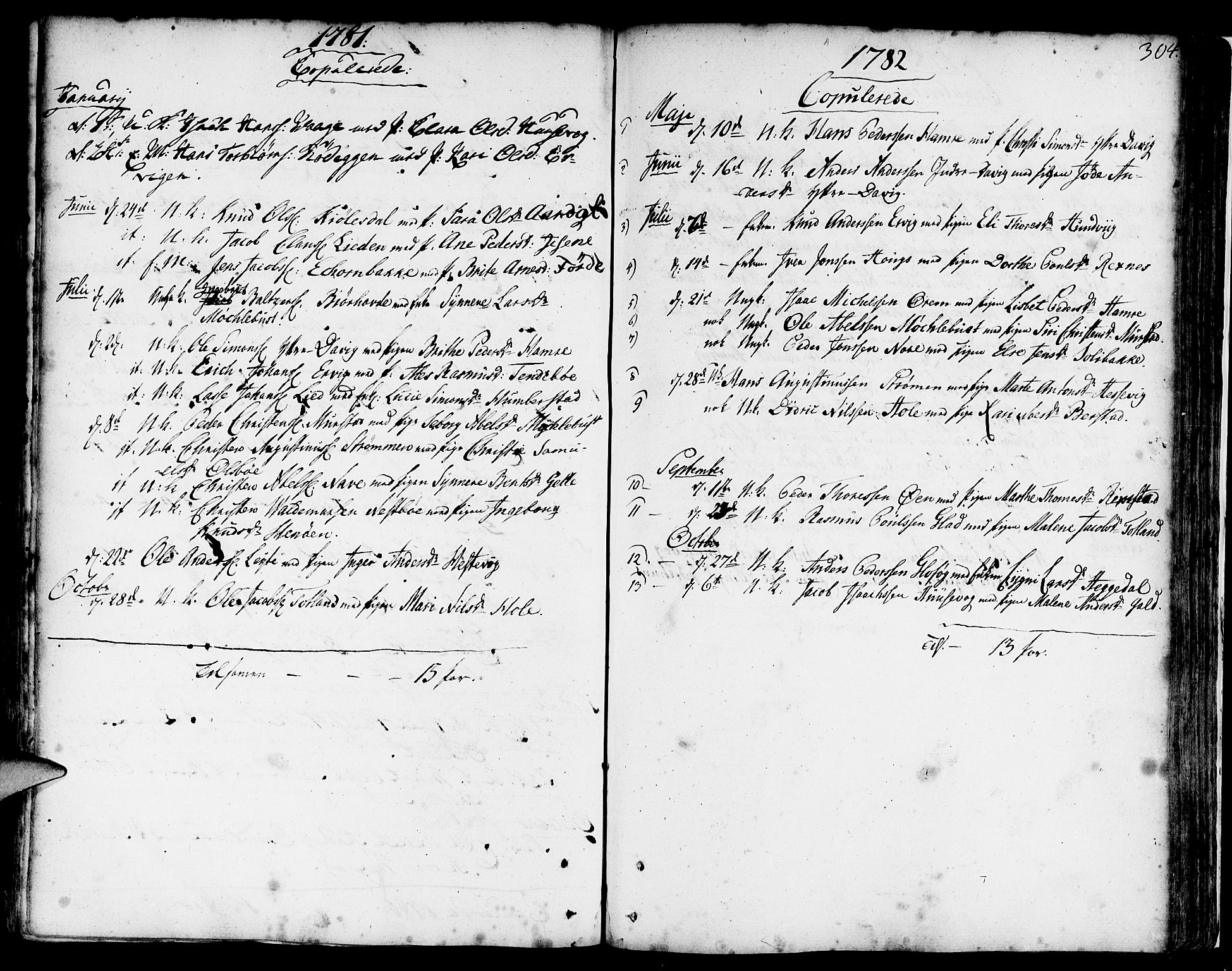 Davik sokneprestembete, AV/SAB-A-79701/H/Haa/Haaa/L0002: Parish register (official) no. A 2, 1742-1816, p. 304