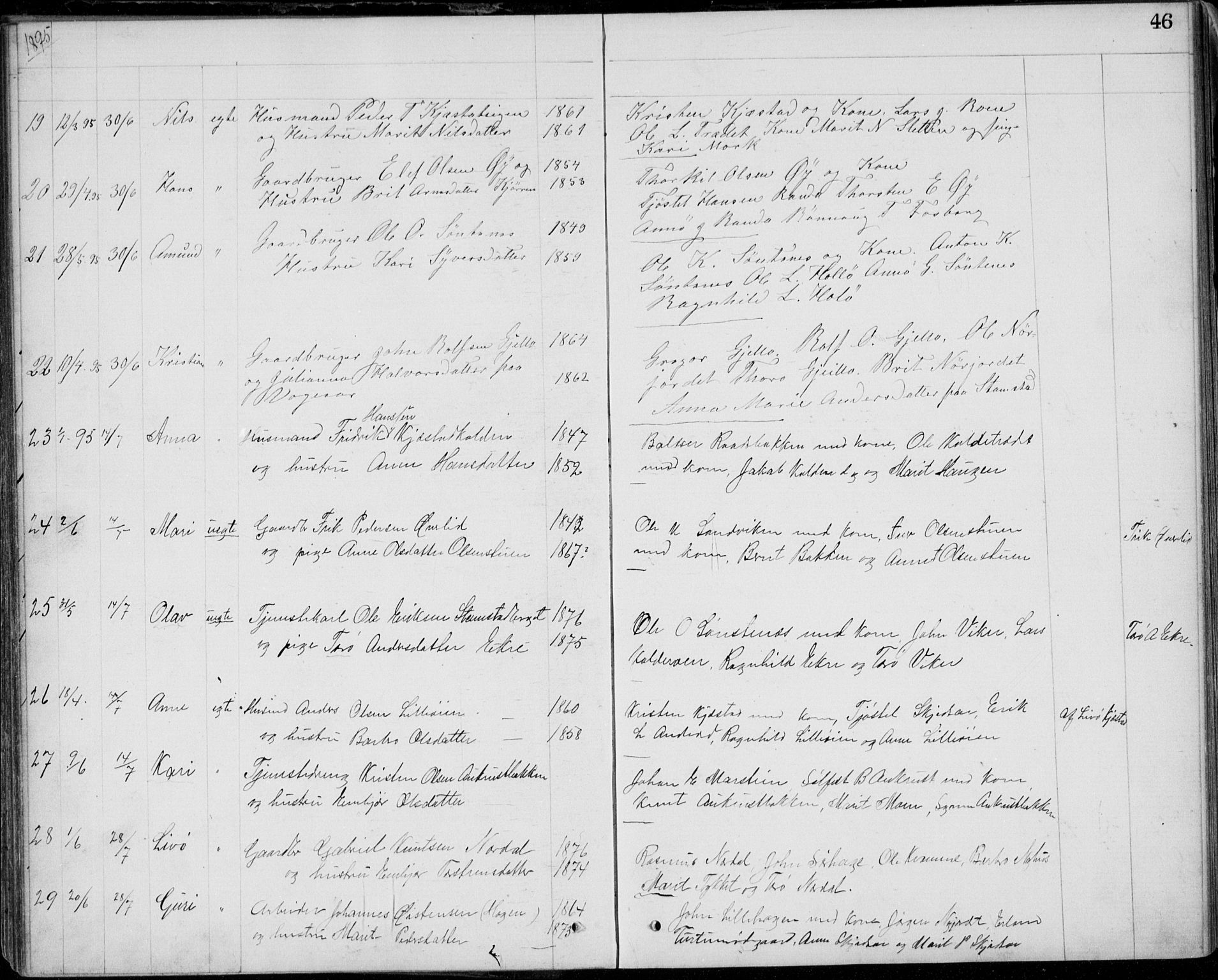 Lom prestekontor, AV/SAH-PREST-070/L/L0013: Parish register (copy) no. 13, 1874-1938, p. 46