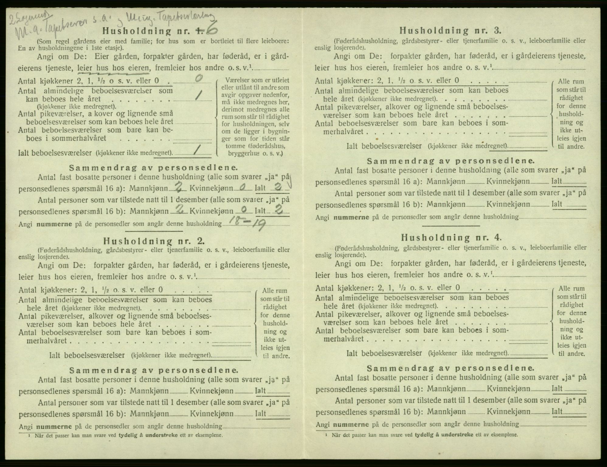 SAB, 1920 census for Odda, 1920, p. 874