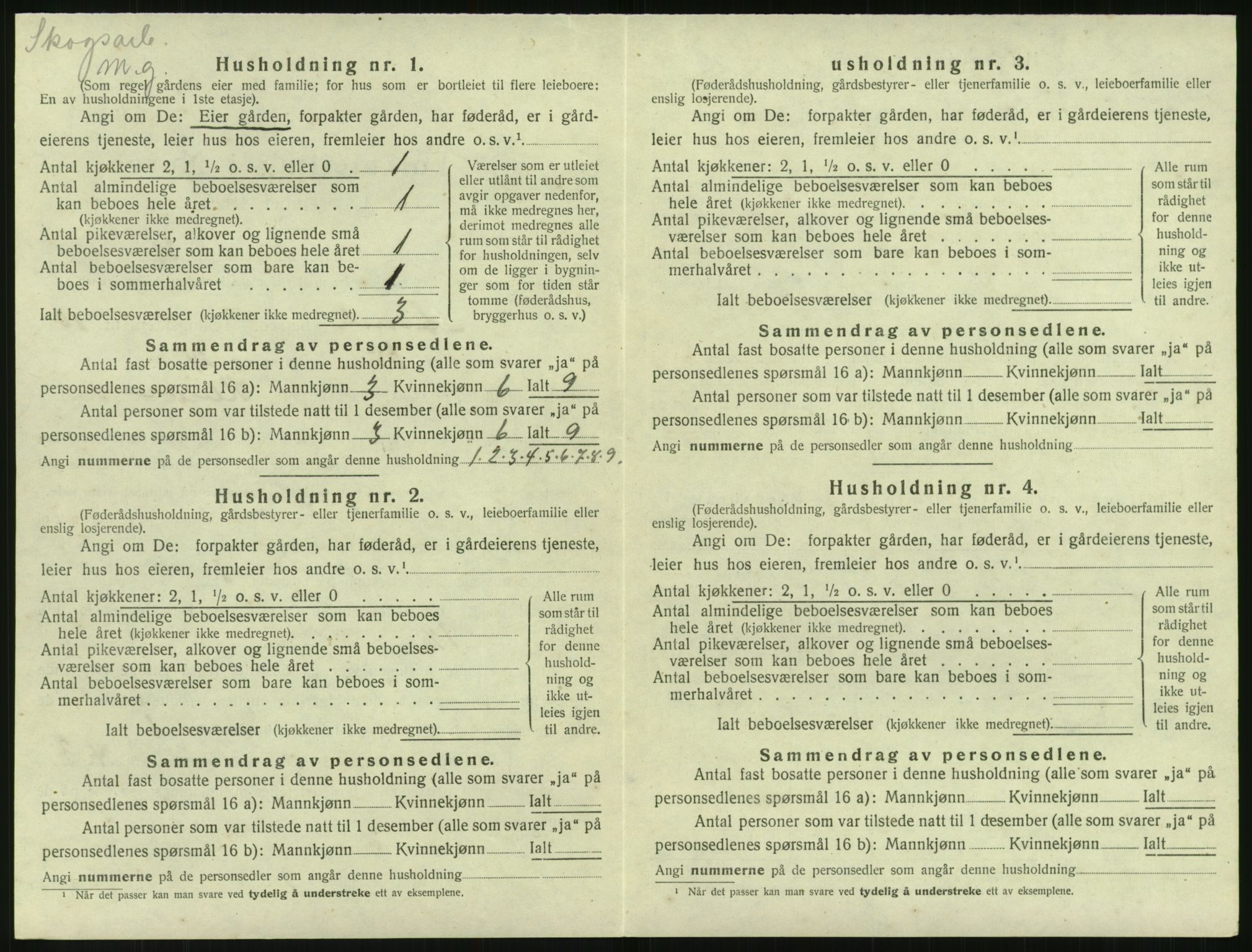 SAK, 1920 census for Åmli, 1920, p. 634