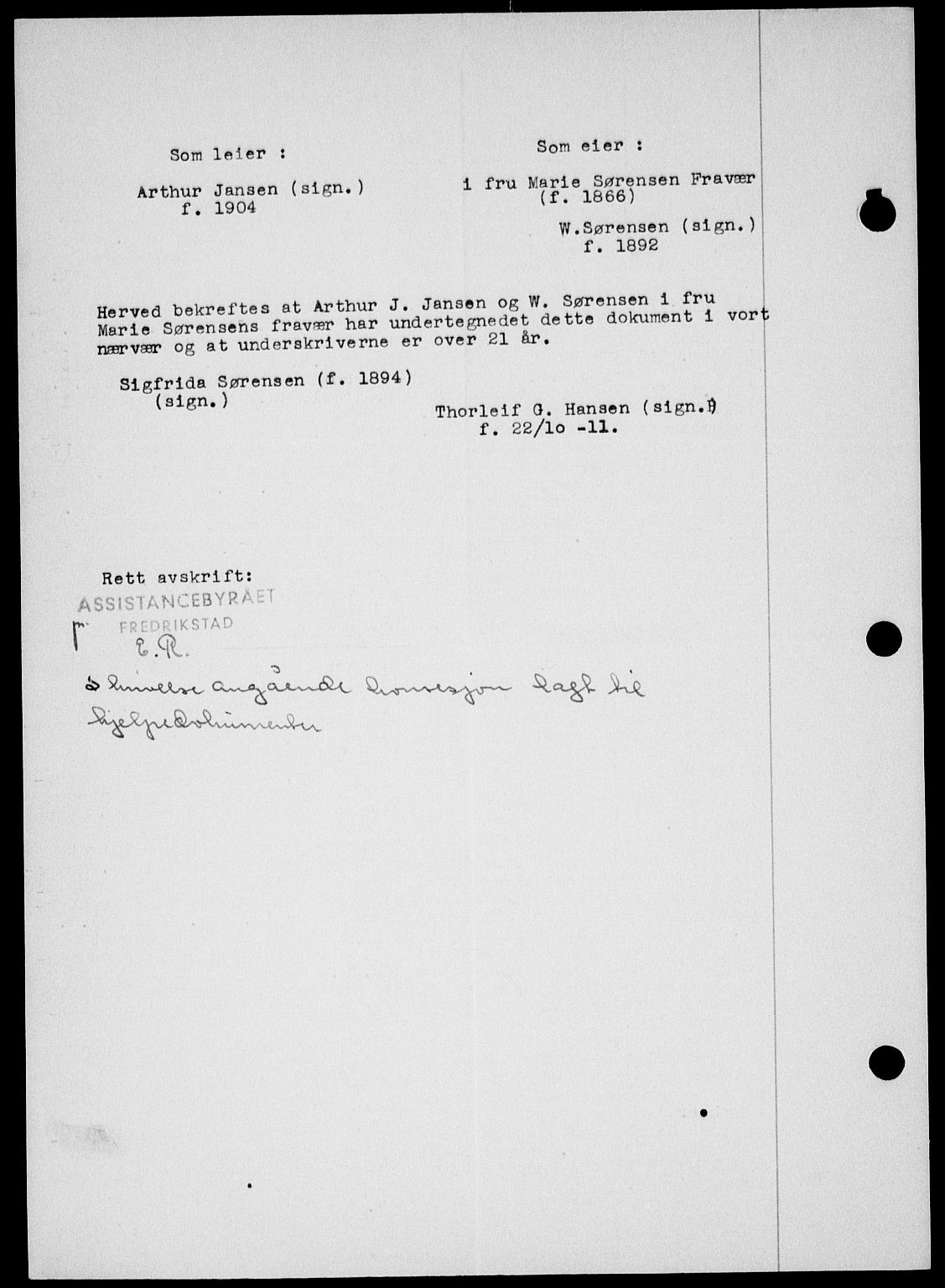 Onsøy sorenskriveri, SAO/A-10474/G/Ga/Gab/L0021: Mortgage book no. II A-21, 1947-1947, Diary no: : 2831/1947