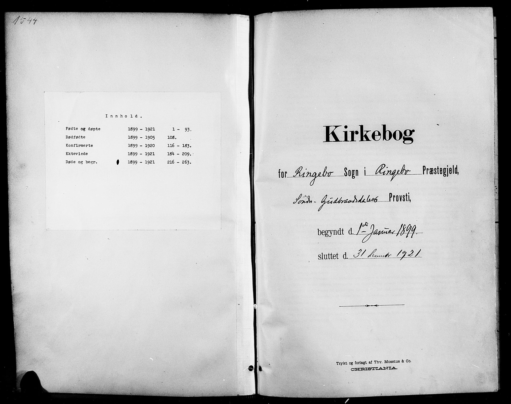 Ringebu prestekontor, SAH/PREST-082/H/Ha/Hab/L0009: Parish register (copy) no. 9, 1899-1921