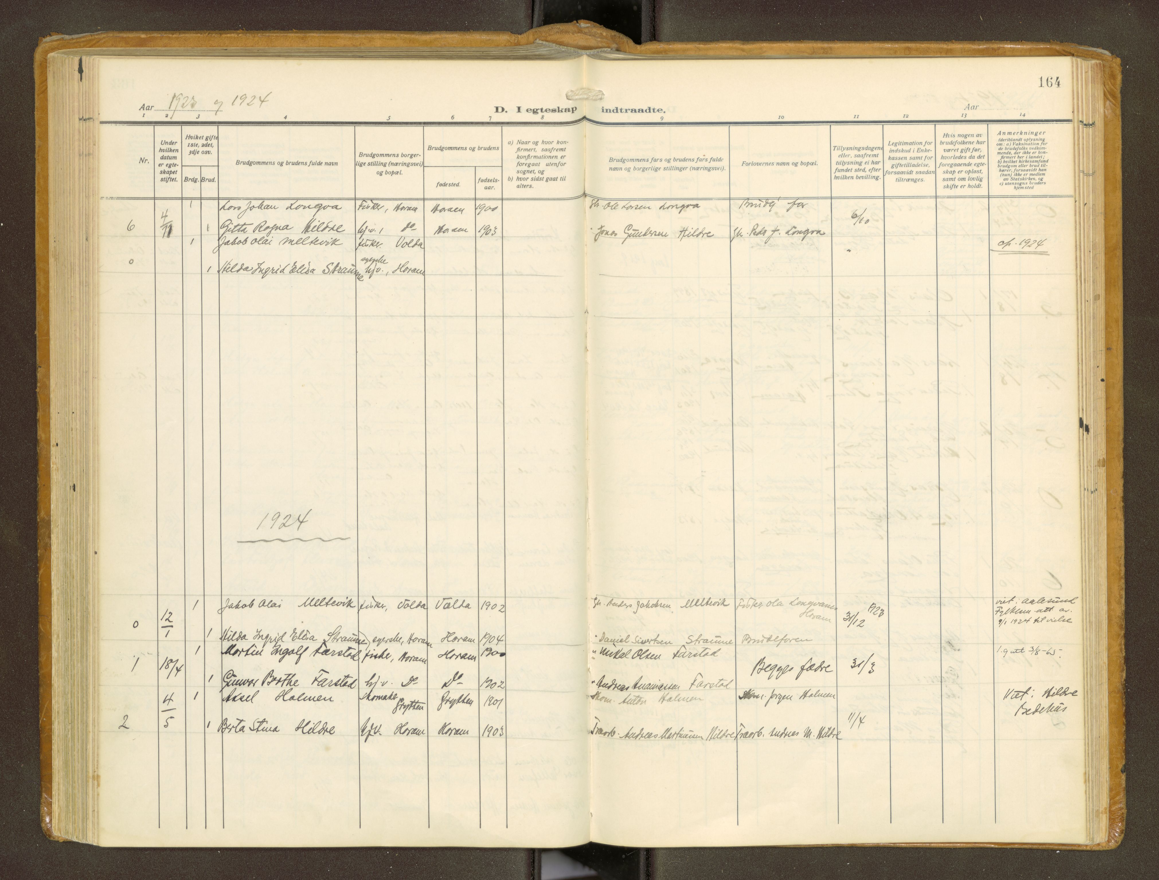 Ministerialprotokoller, klokkerbøker og fødselsregistre - Møre og Romsdal, AV/SAT-A-1454/536/L0518: Parish register (official) no. 536A--, 1914-1931, p. 164