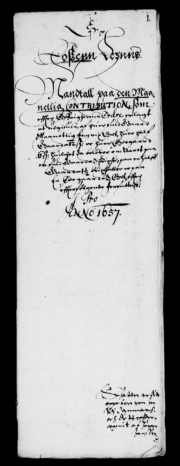 Rentekammeret inntil 1814, Reviderte regnskaper, Lensregnskaper, AV/RA-EA-5023/R/Rb/Rbw/L0131: Trondheim len, 1657-1658