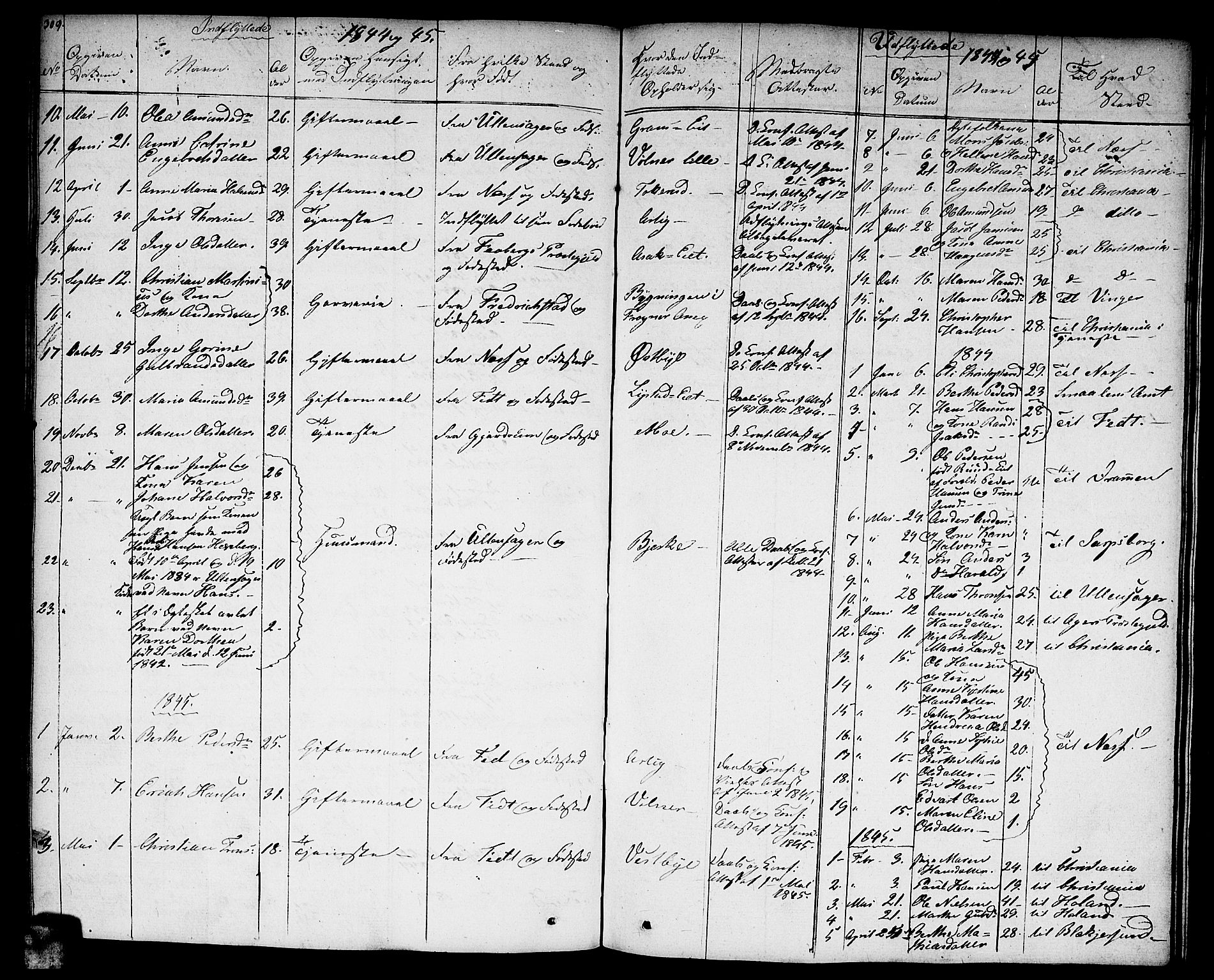 Sørum prestekontor Kirkebøker, SAO/A-10303/F/Fa/L0004: Parish register (official) no. I 4, 1829-1845, p. 309