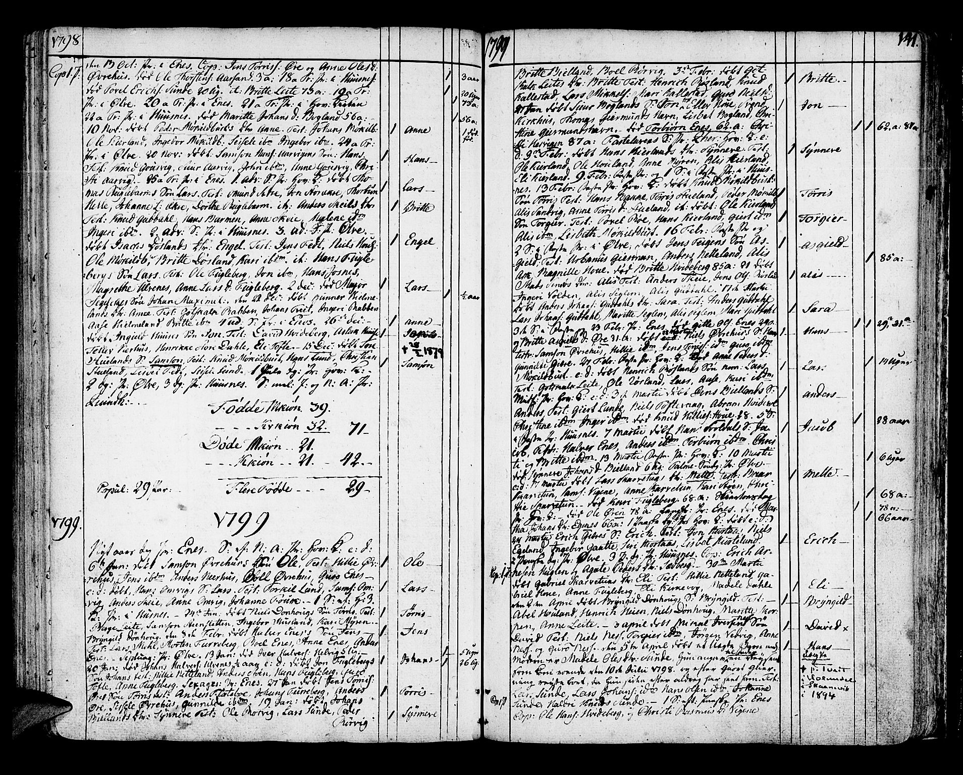 Kvinnherad sokneprestembete, SAB/A-76401/H/Haa: Parish register (official) no. A 4, 1778-1811, p. 141