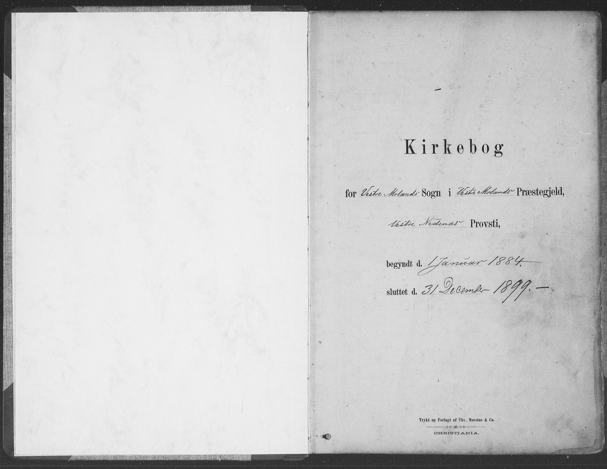 Vestre Moland sokneprestkontor, AV/SAK-1111-0046/F/Fa/Fab/L0009: Parish register (official) no. A 9, 1884-1899