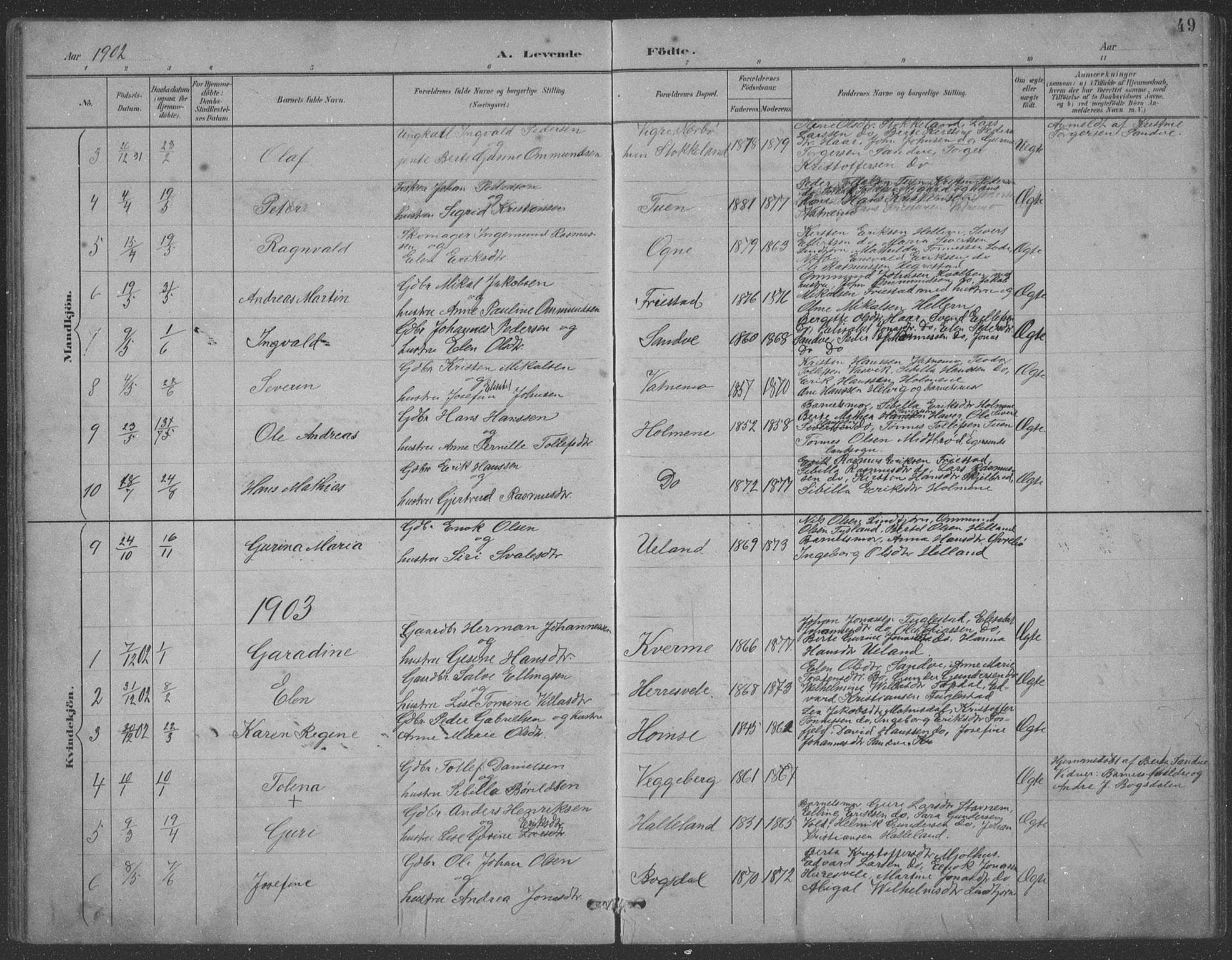 Eigersund sokneprestkontor, AV/SAST-A-101807/S09: Parish register (copy) no. B 21, 1890-1915, p. 49