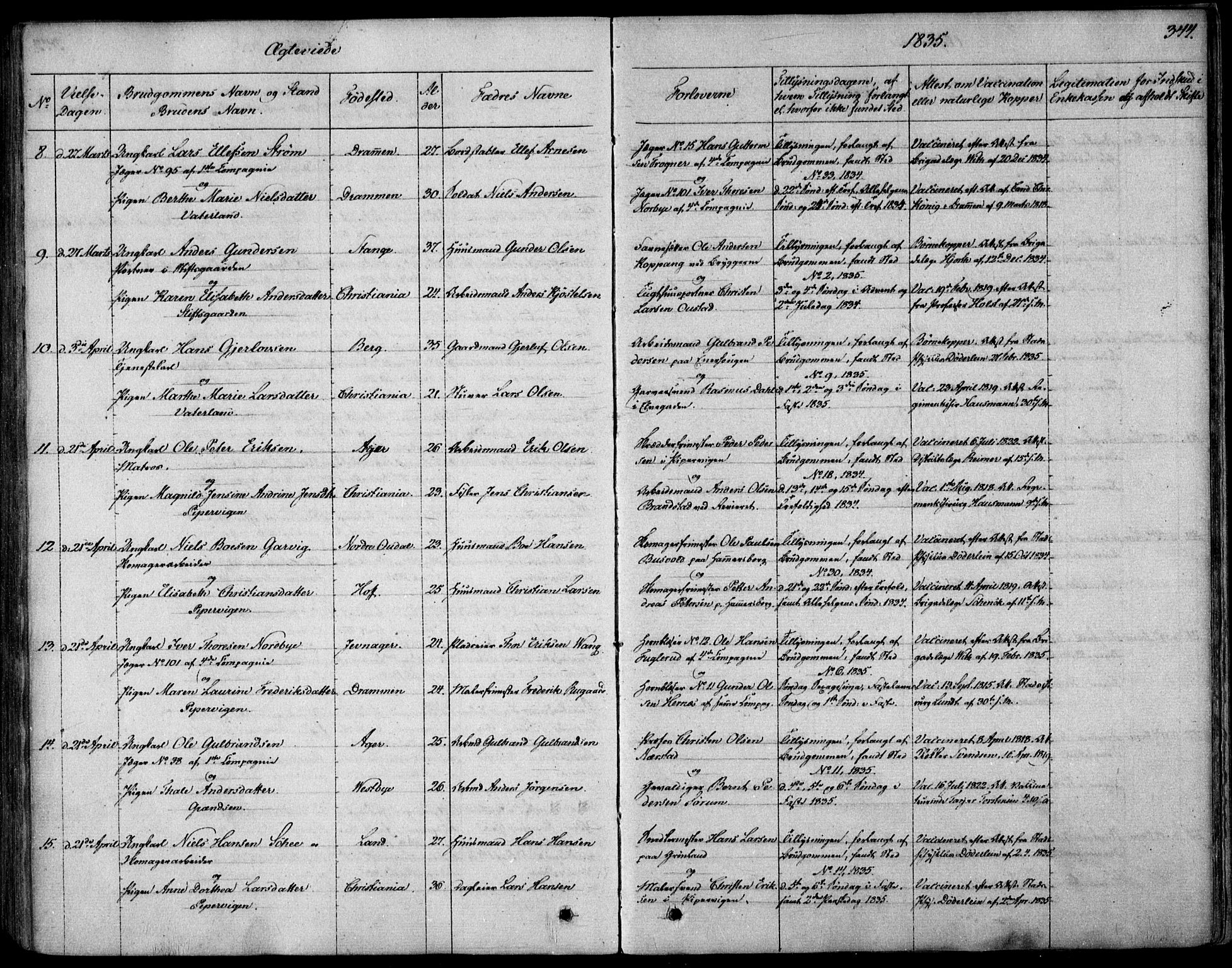 Garnisonsmenigheten Kirkebøker, SAO/A-10846/F/Fa/L0006: Parish register (official) no. 6, 1828-1841, p. 344