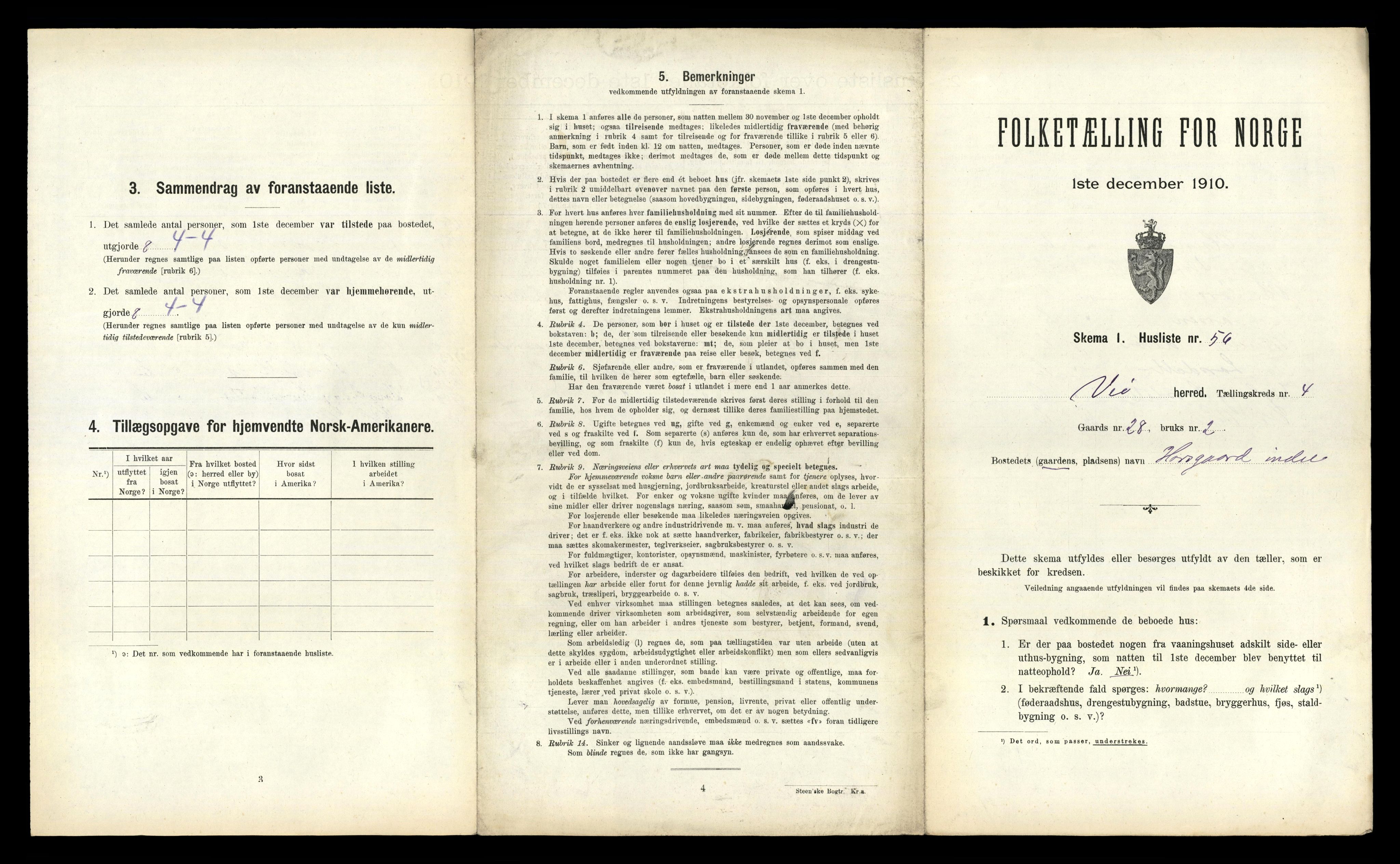 RA, 1910 census for Veøy, 1910, p. 324