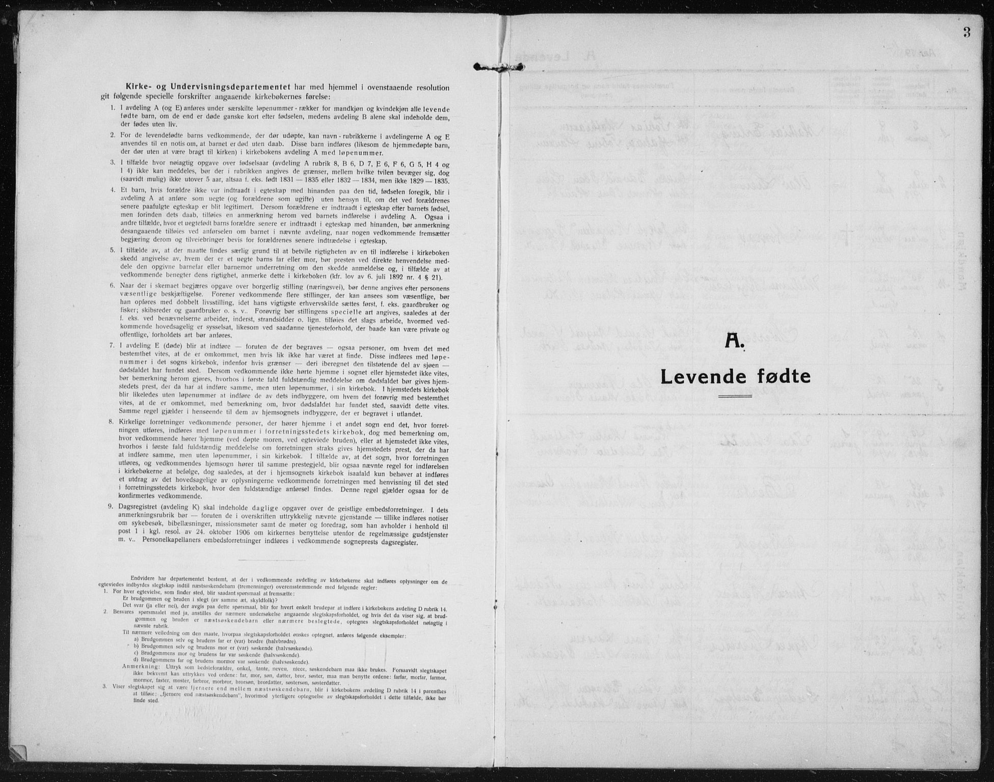 Lyngdal sokneprestkontor, SAK/1111-0029/F/Fb/Fbc/L0006: Parish register (copy) no. B 6, 1914-1934, p. 3