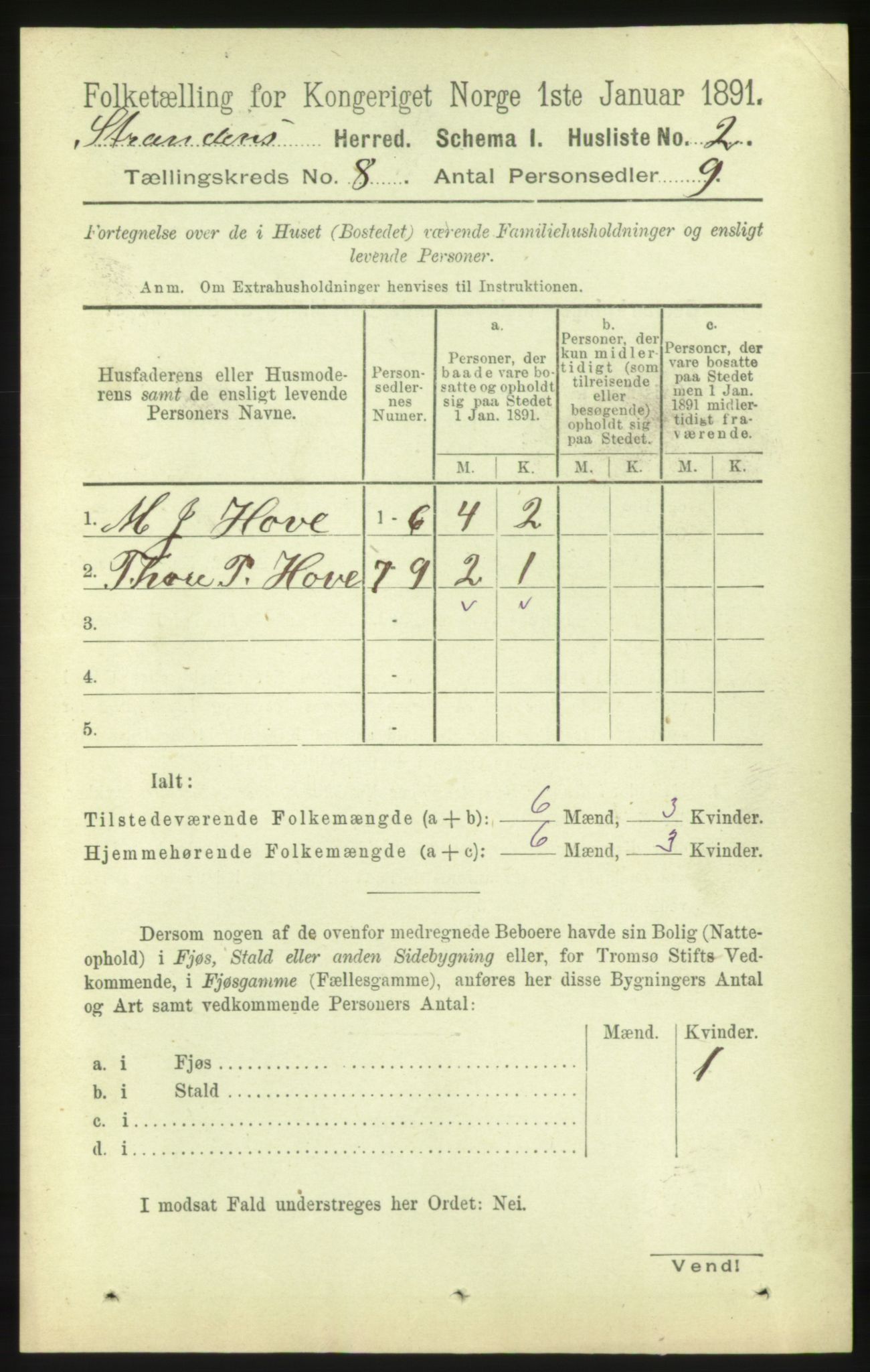 RA, 1891 census for 1525 Stranda, 1891, p. 1756