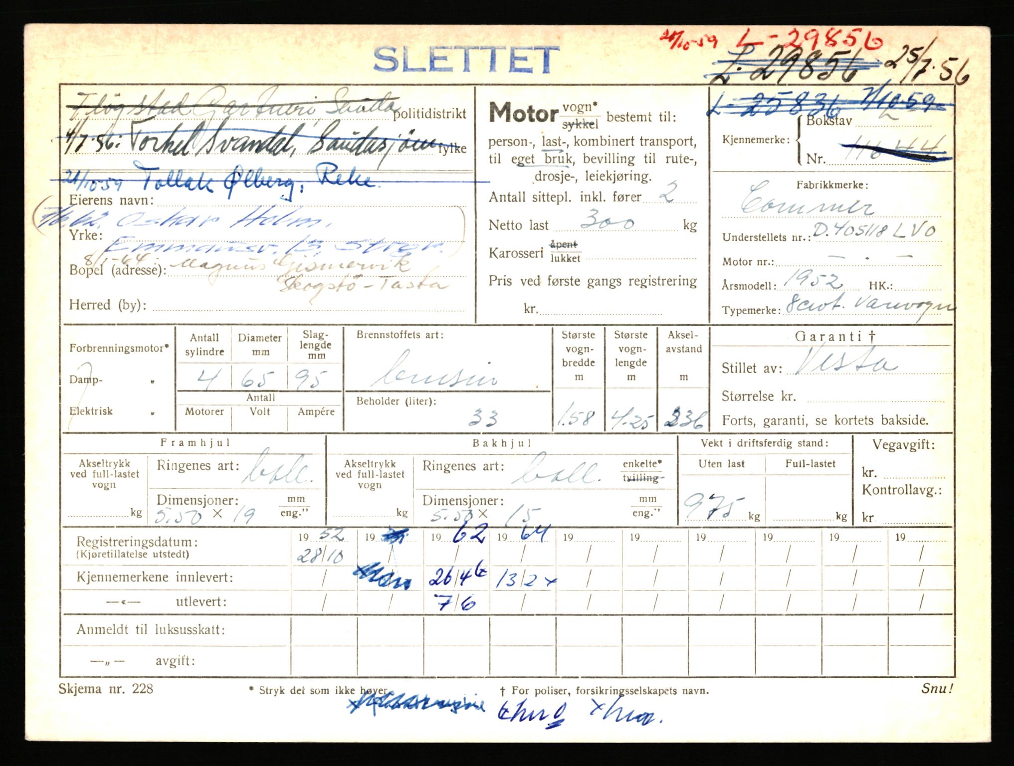 Stavanger trafikkstasjon, AV/SAST-A-101942/0/F/L0048: L-29100 - L-29899, 1930-1971, p. 2027