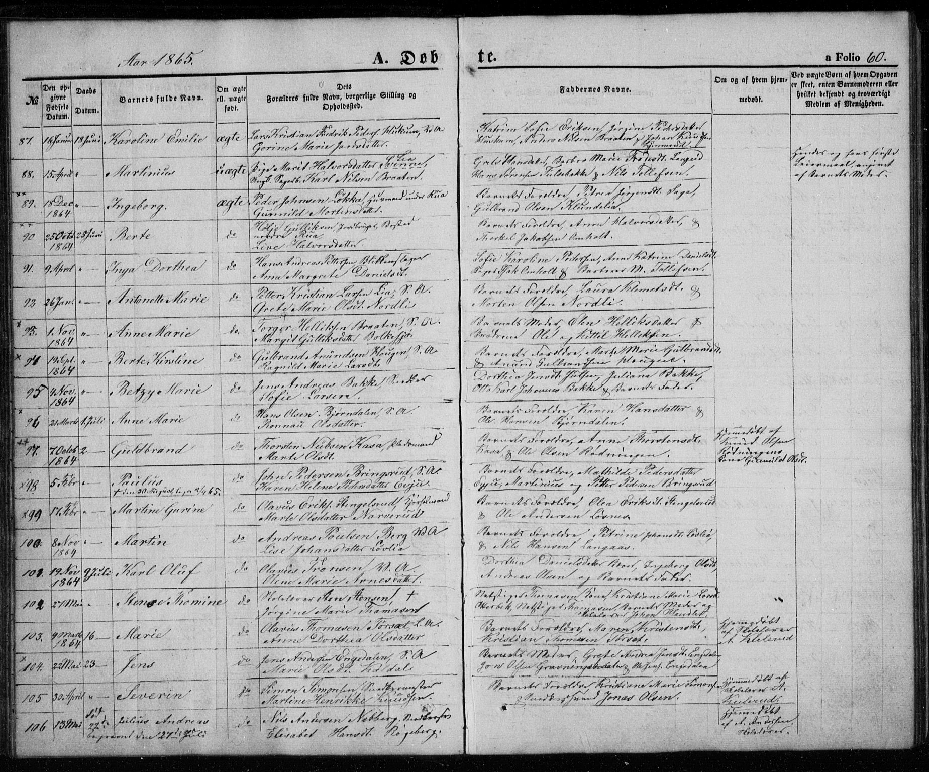 Kongsberg kirkebøker, AV/SAKO-A-22/G/Ga/L0003: Parish register (copy) no. 3, 1859-1875, p. 60