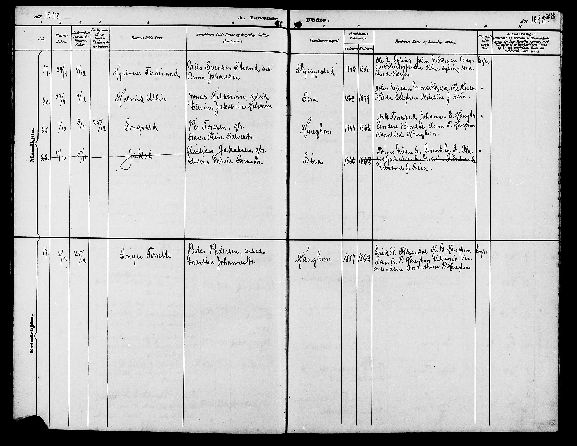 Bakke sokneprestkontor, SAK/1111-0002/F/Fb/Fba/L0003: Parish register (copy) no. B 3, 1894-1910, p. 23