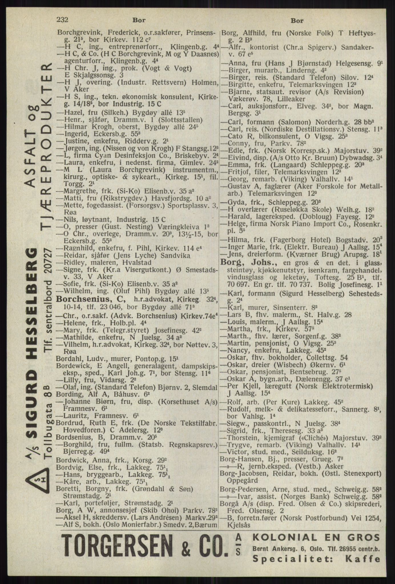 Kristiania/Oslo adressebok, PUBL/-, 1941, p. 232