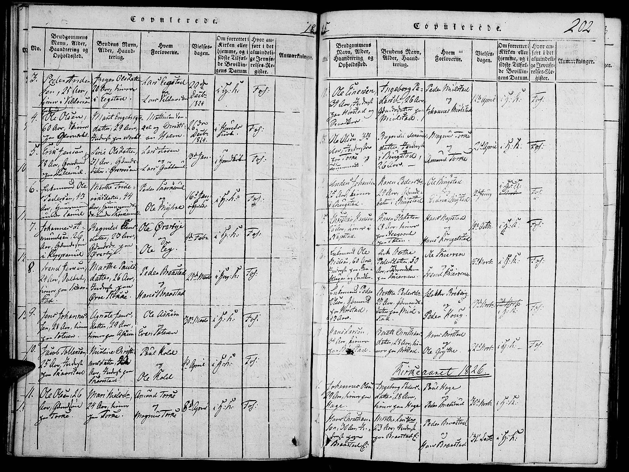 Vardal prestekontor, SAH/PREST-100/H/Ha/Haa/L0004: Parish register (official) no. 4, 1814-1831, p. 202
