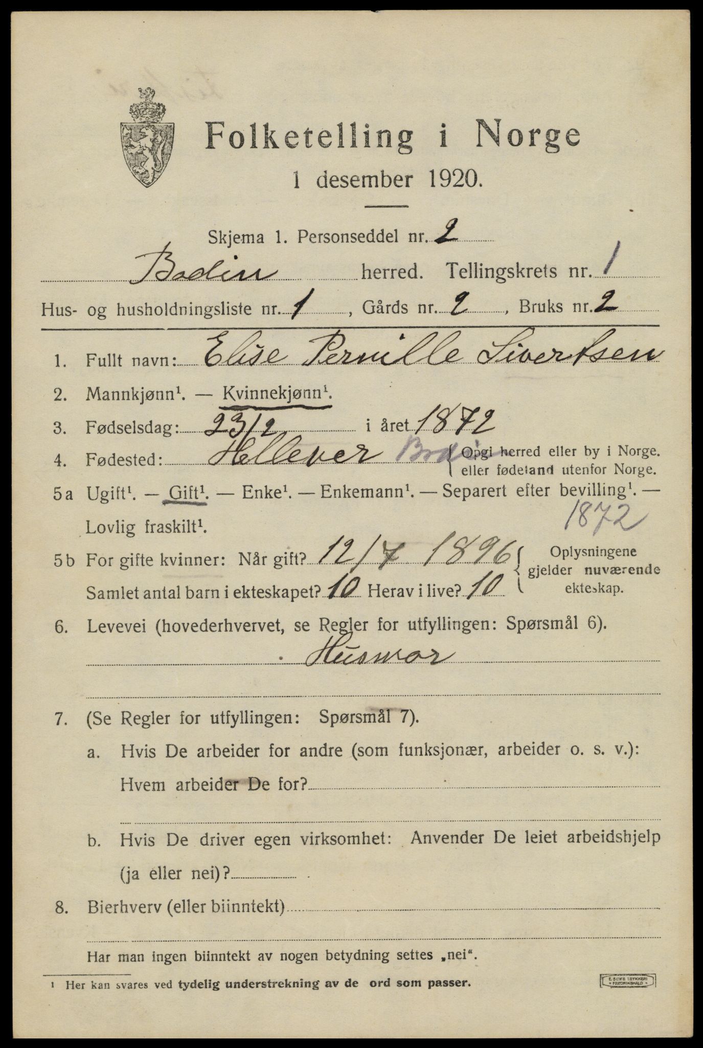 SAT, 1920 census for Bodin, 1920, p. 1870