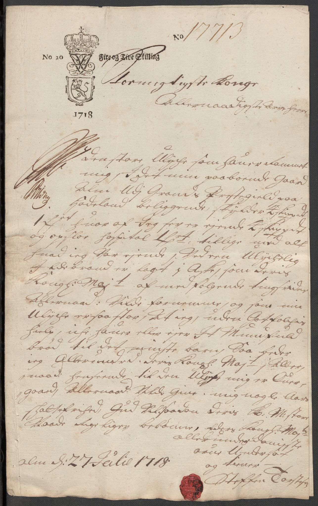 Rentekammeret inntil 1814, Reviderte regnskaper, Fogderegnskap, AV/RA-EA-4092/R18/L1320: Fogderegnskap Hadeland, Toten og Valdres, 1718, p. 227