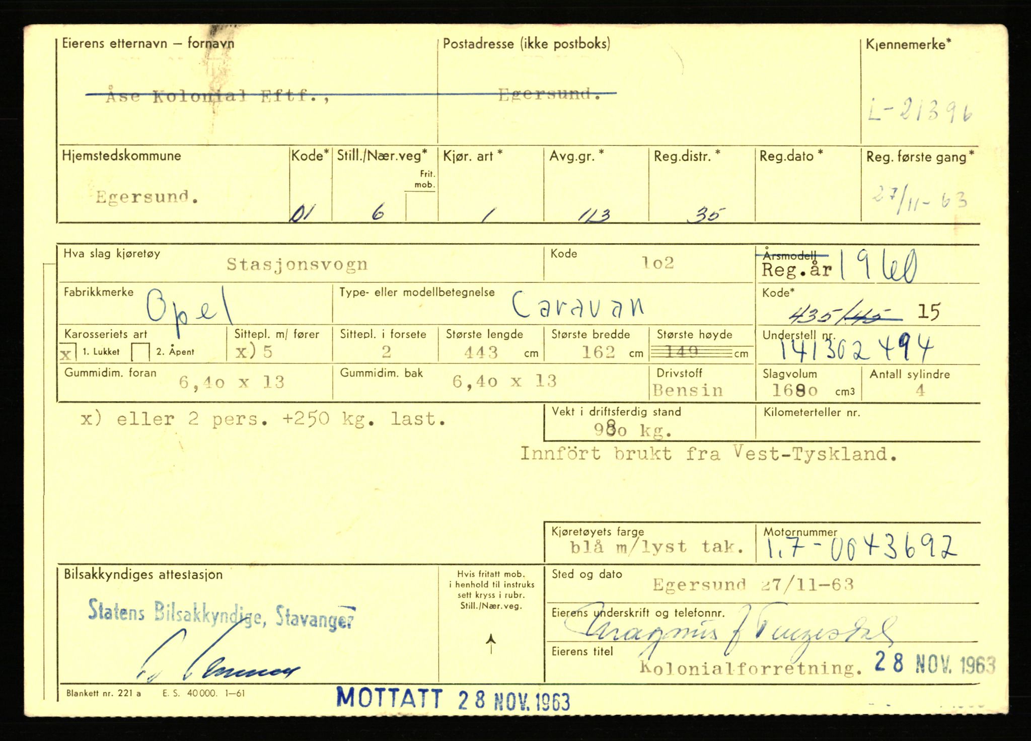 Stavanger trafikkstasjon, AV/SAST-A-101942/0/F/L0037: L-20500 - L-21499, 1930-1971, p. 2137