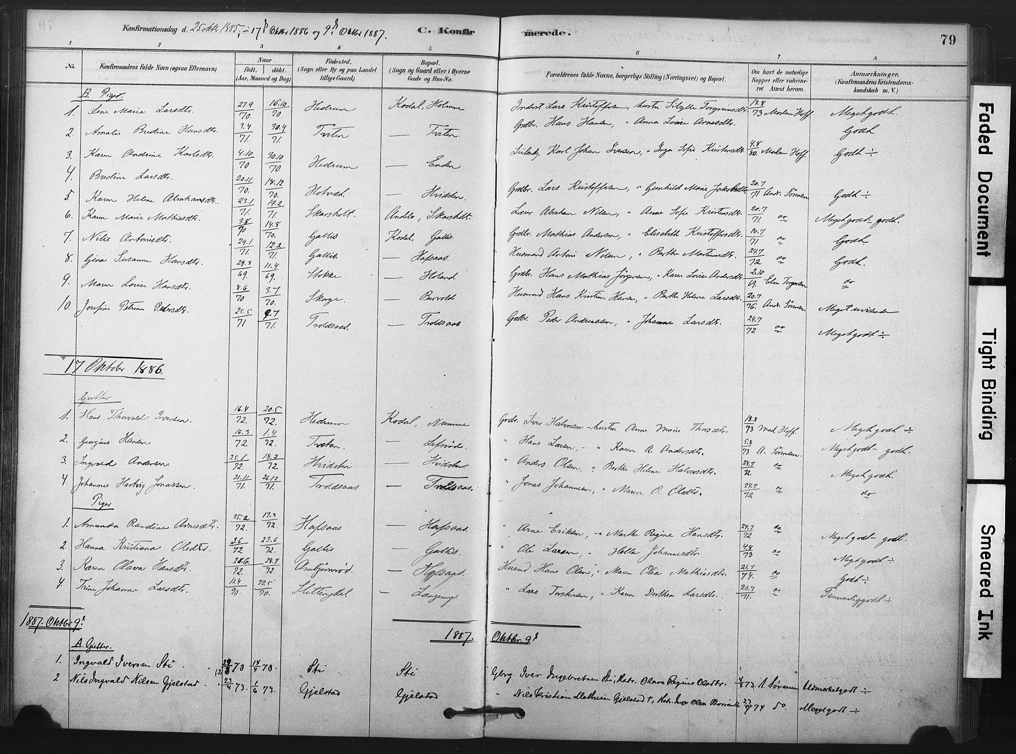 Andebu kirkebøker, AV/SAKO-A-336/F/Fa/L0008: Parish register (official) no. 8, 1878-1902, p. 79