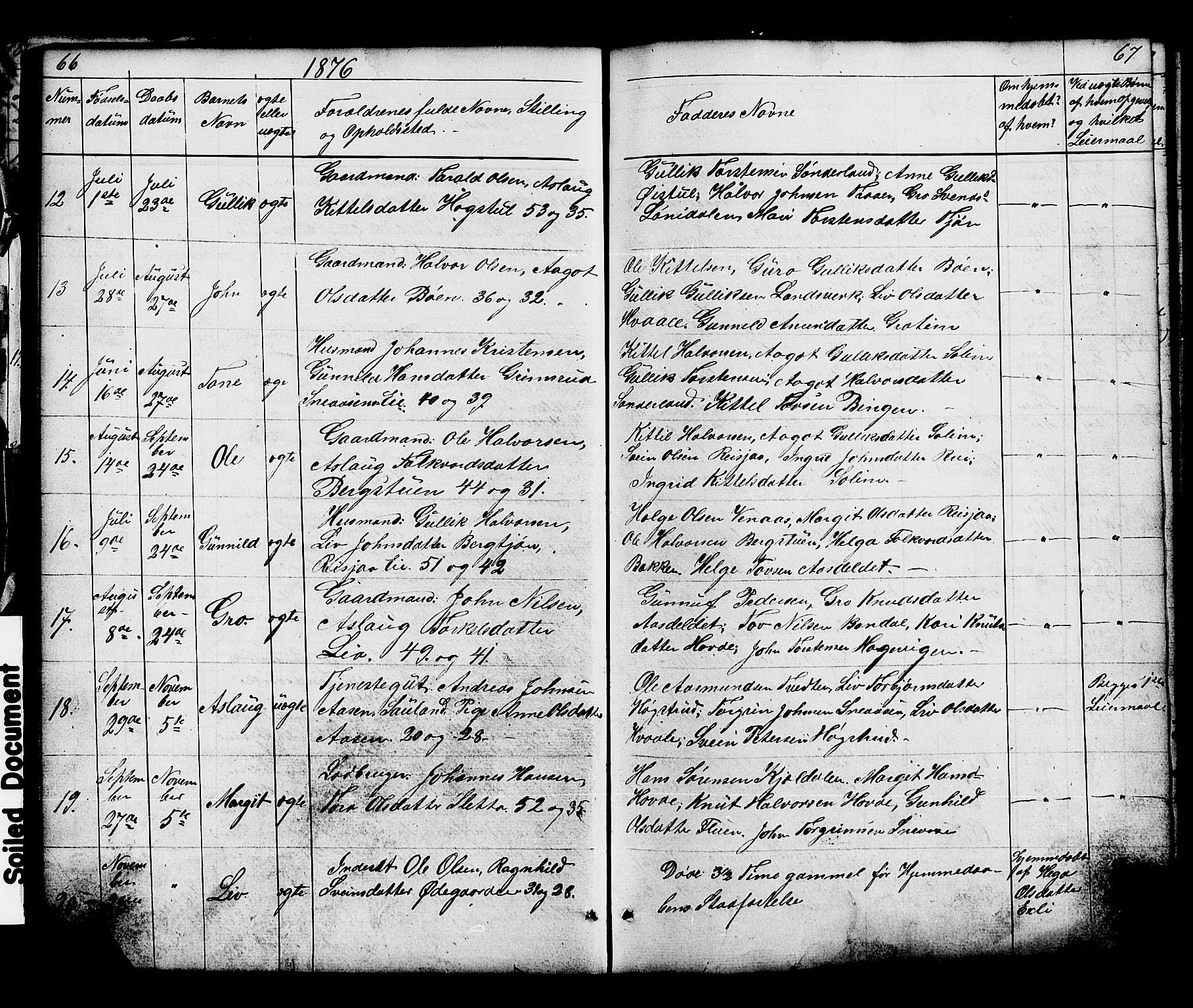 Hjartdal kirkebøker, SAKO/A-270/G/Gc/L0002: Parish register (copy) no. III 2, 1854-1890, p. 66-67