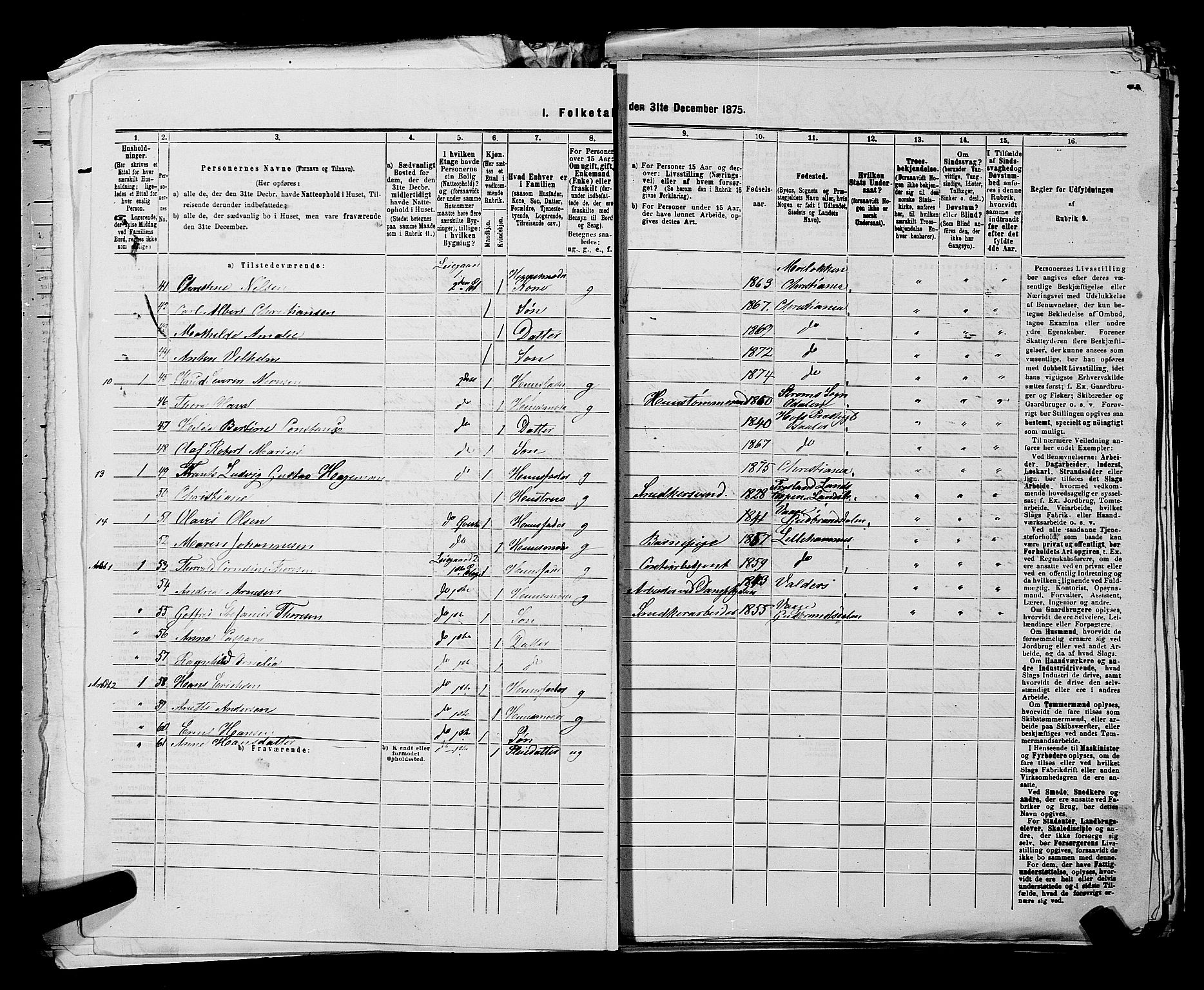 RA, 1875 census for 0301 Kristiania, 1875, p. 6099