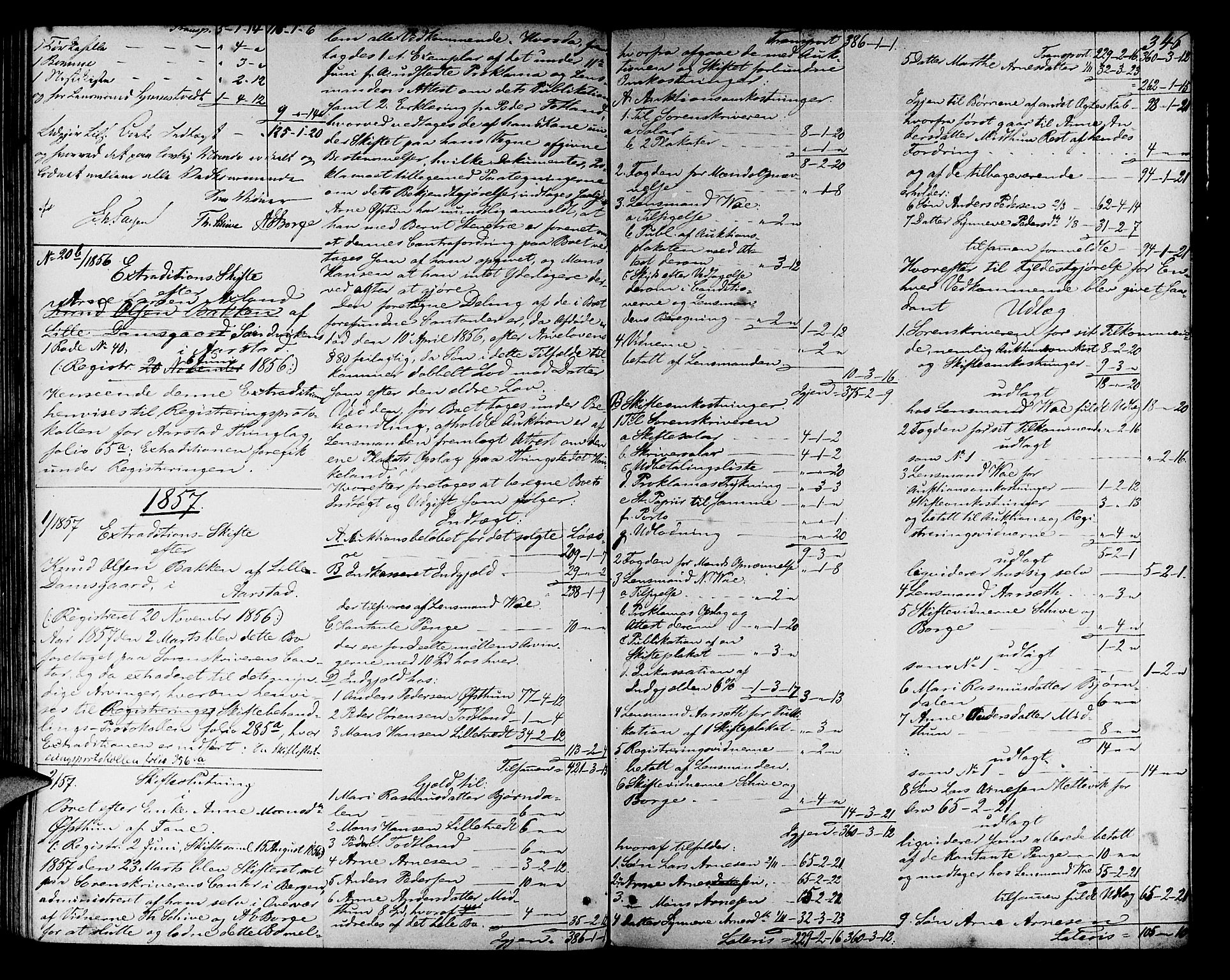 Midhordland sorenskriveri, AV/SAB-A-3001/1/H/Hd/L0002: Skifteutlodningsprotokoll, 1851-1857, p. 345b-346a