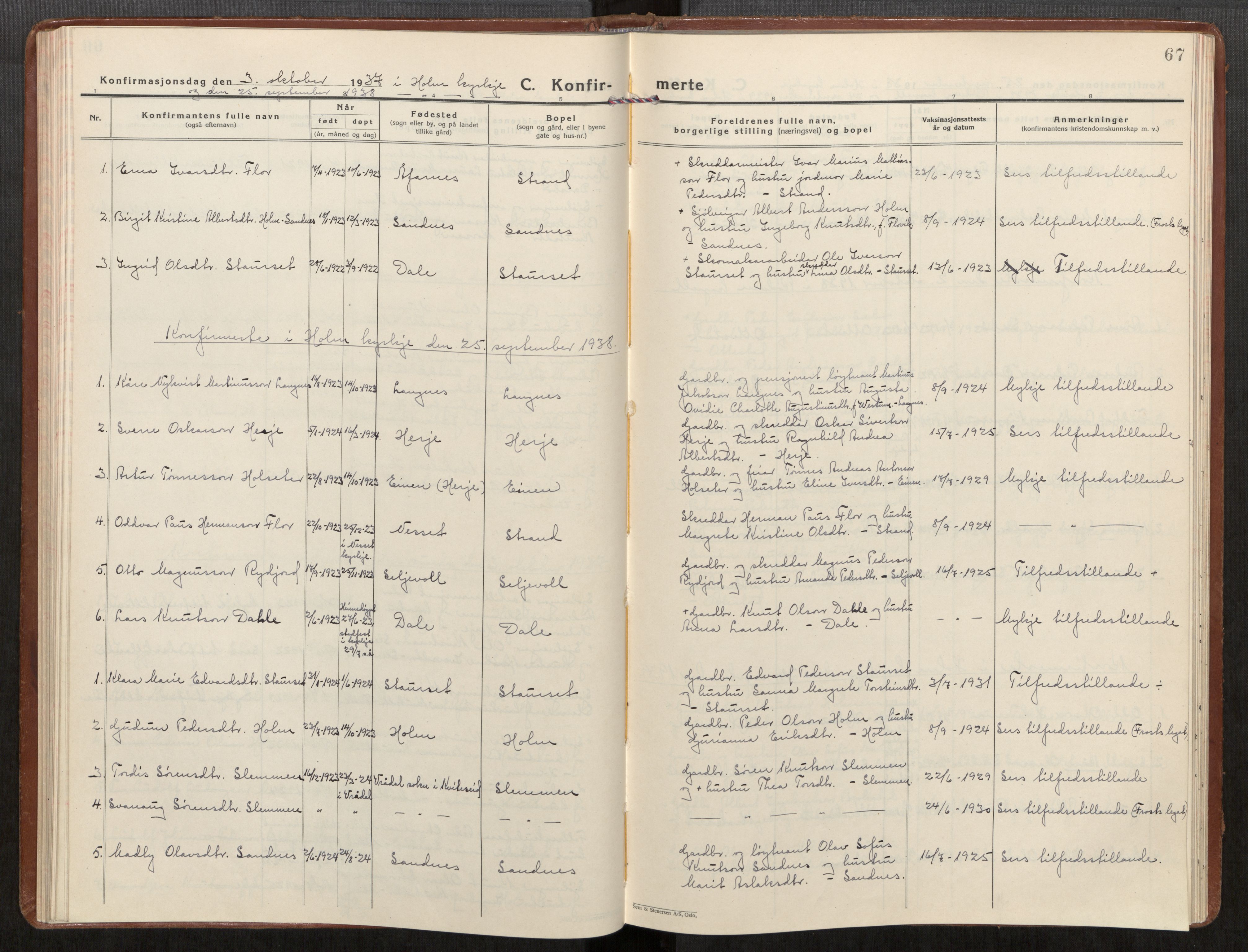 Ministerialprotokoller, klokkerbøker og fødselsregistre - Møre og Romsdal, AV/SAT-A-1454/549/L0619: Parish register (official) no. 549A02, 1928-1951, p. 67