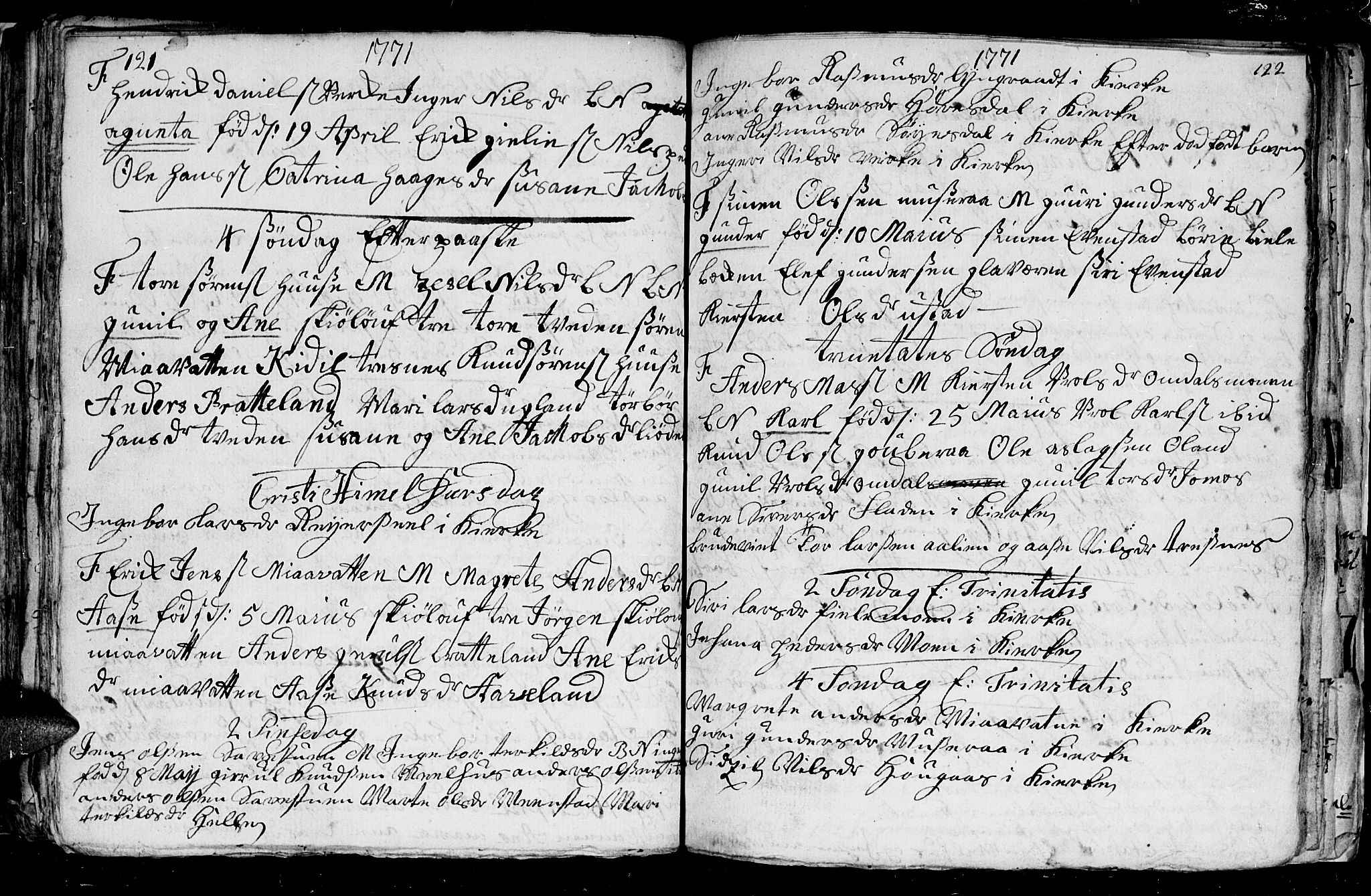 Froland sokneprestkontor, AV/SAK-1111-0013/F/Fb/L0003: Parish register (copy) no. B 3, 1759-1776, p. 121-122