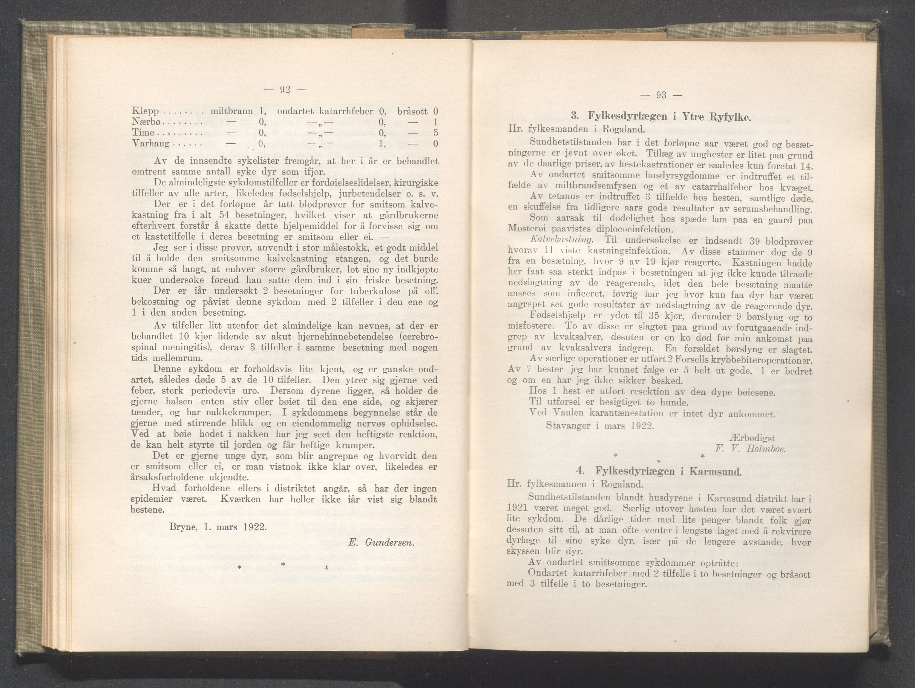 Rogaland fylkeskommune - Fylkesrådmannen , IKAR/A-900/A/Aa/Aaa/L0041: Møtebok , 1922, p. 92-93