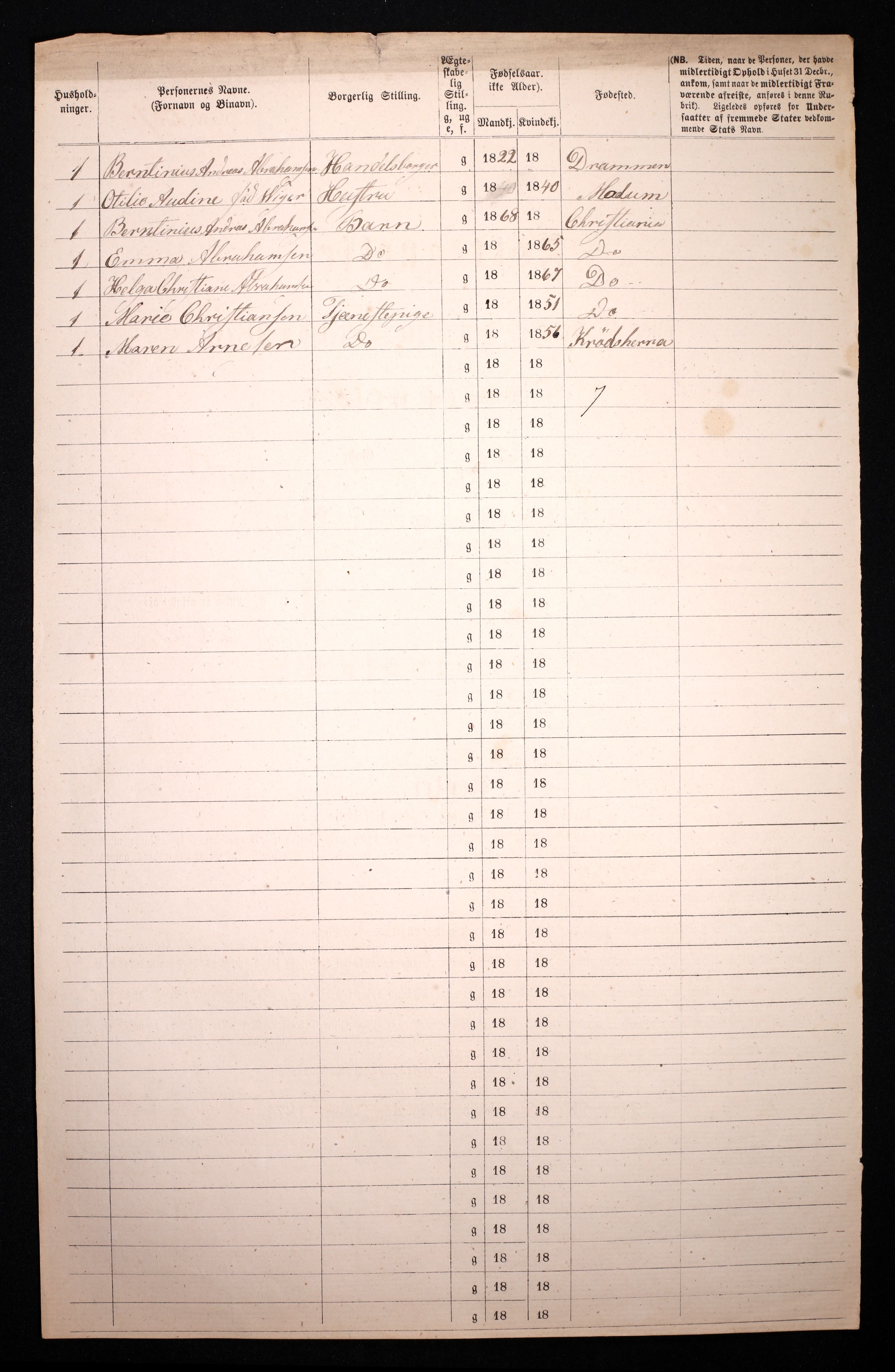 RA, 1870 census for 0301 Kristiania, 1870, p. 4457