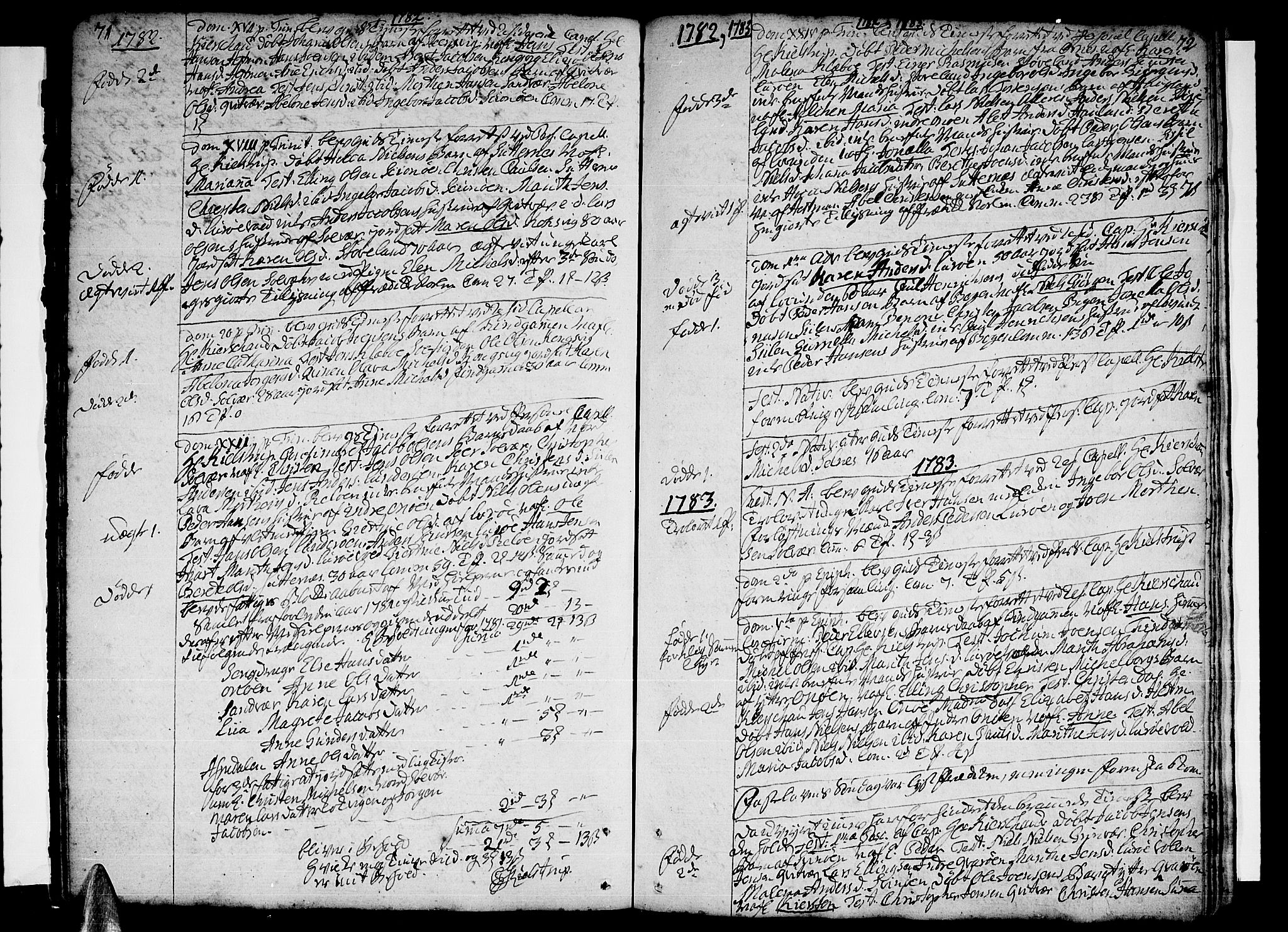 Ministerialprotokoller, klokkerbøker og fødselsregistre - Nordland, SAT/A-1459/839/L0563: Parish register (official) no. 839A01 /1, 1767-1824, p. 71-72