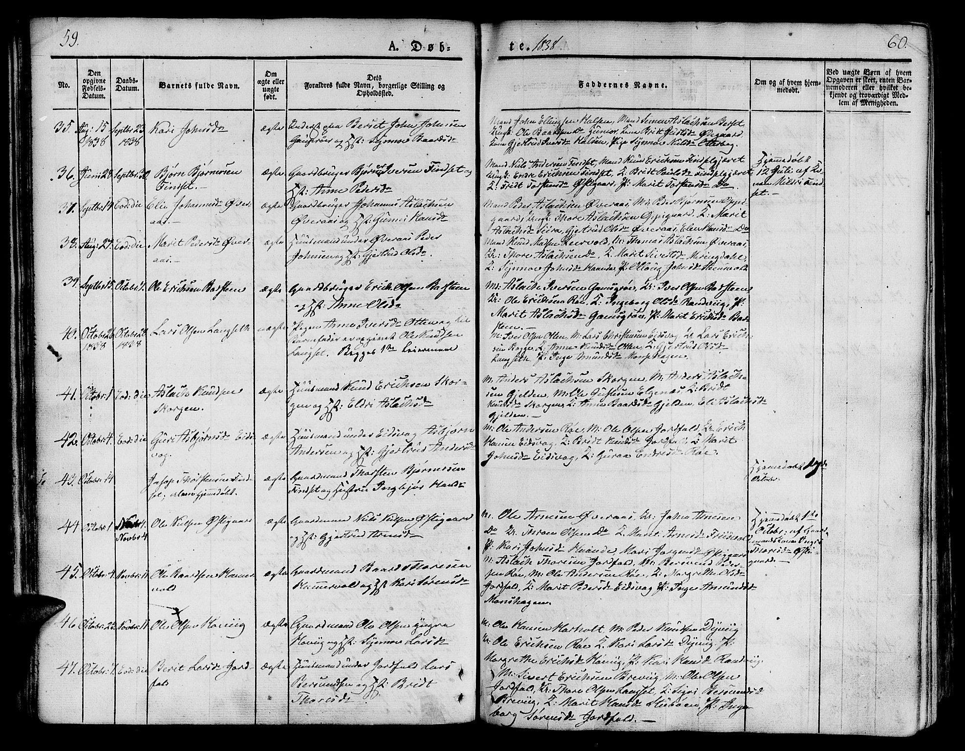 Ministerialprotokoller, klokkerbøker og fødselsregistre - Møre og Romsdal, SAT/A-1454/551/L0624: Parish register (official) no. 551A04, 1831-1845, p. 59-60