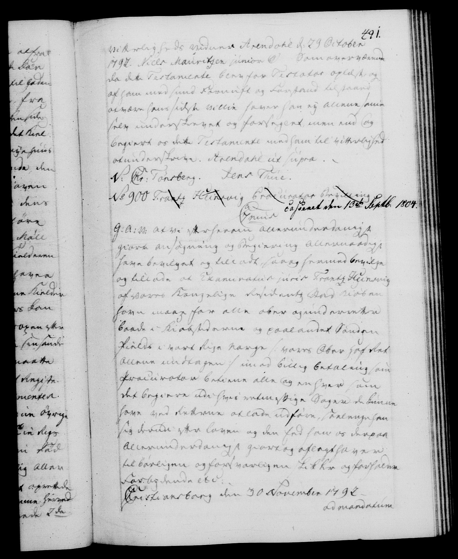 Danske Kanselli 1572-1799, AV/RA-EA-3023/F/Fc/Fca/Fcaa/L0054: Norske registre, 1792-1793, p. 491a