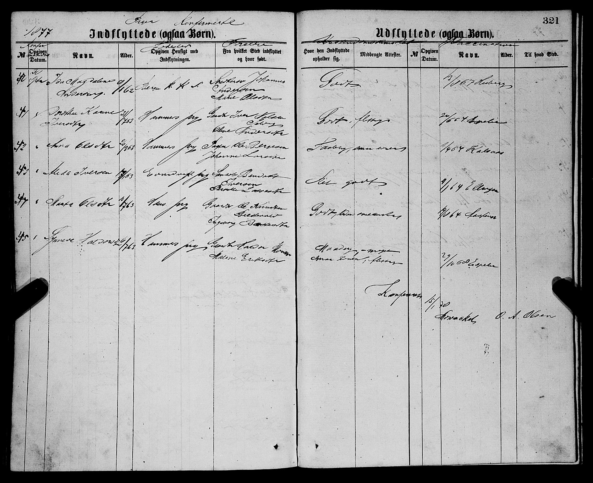 Sandviken Sokneprestembete, AV/SAB-A-77601/H/Ha/L0001: Parish register (official) no. A 1, 1867-1877, p. 321