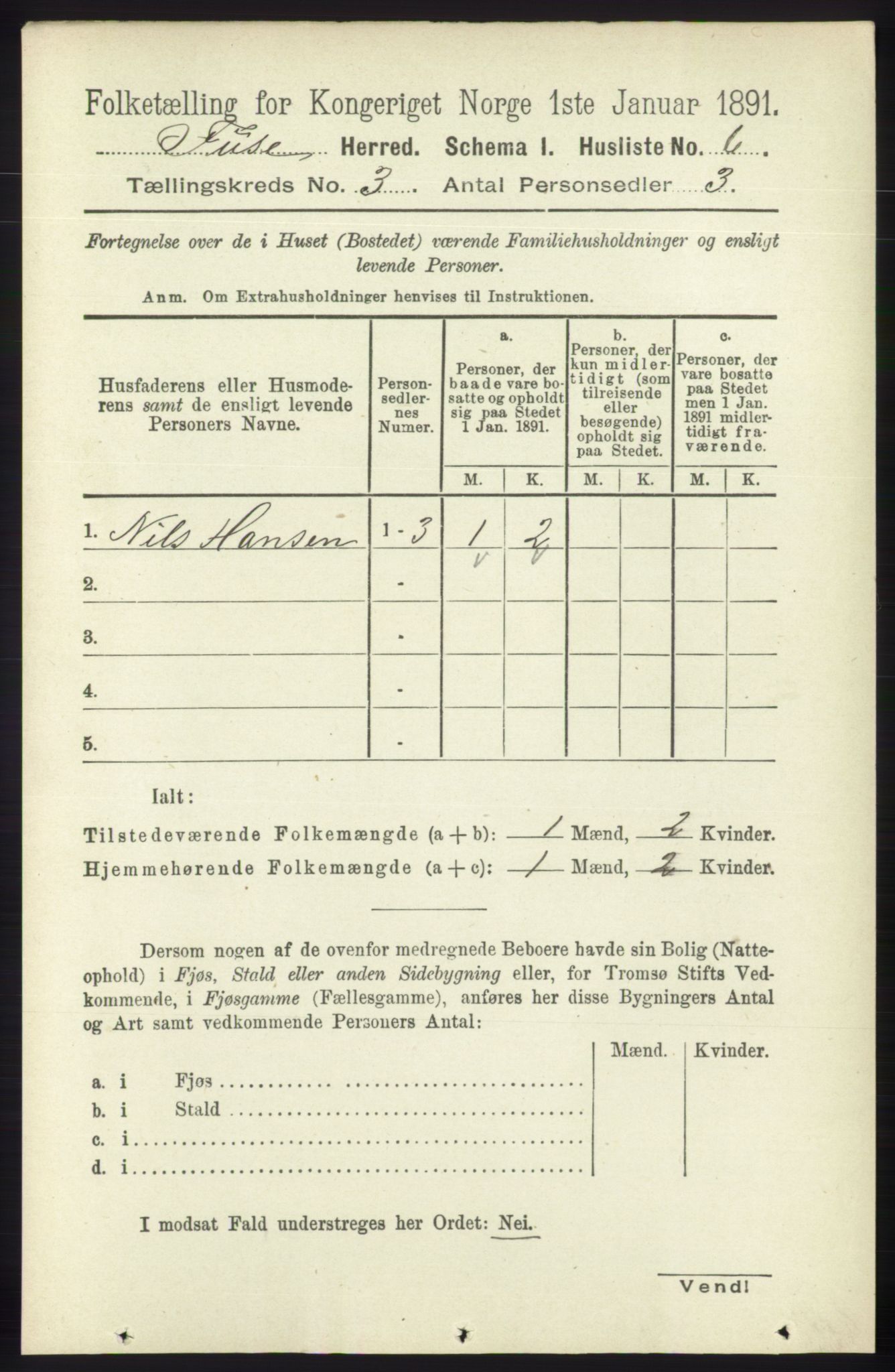 RA, 1891 census for 1241 Fusa, 1891, p. 492