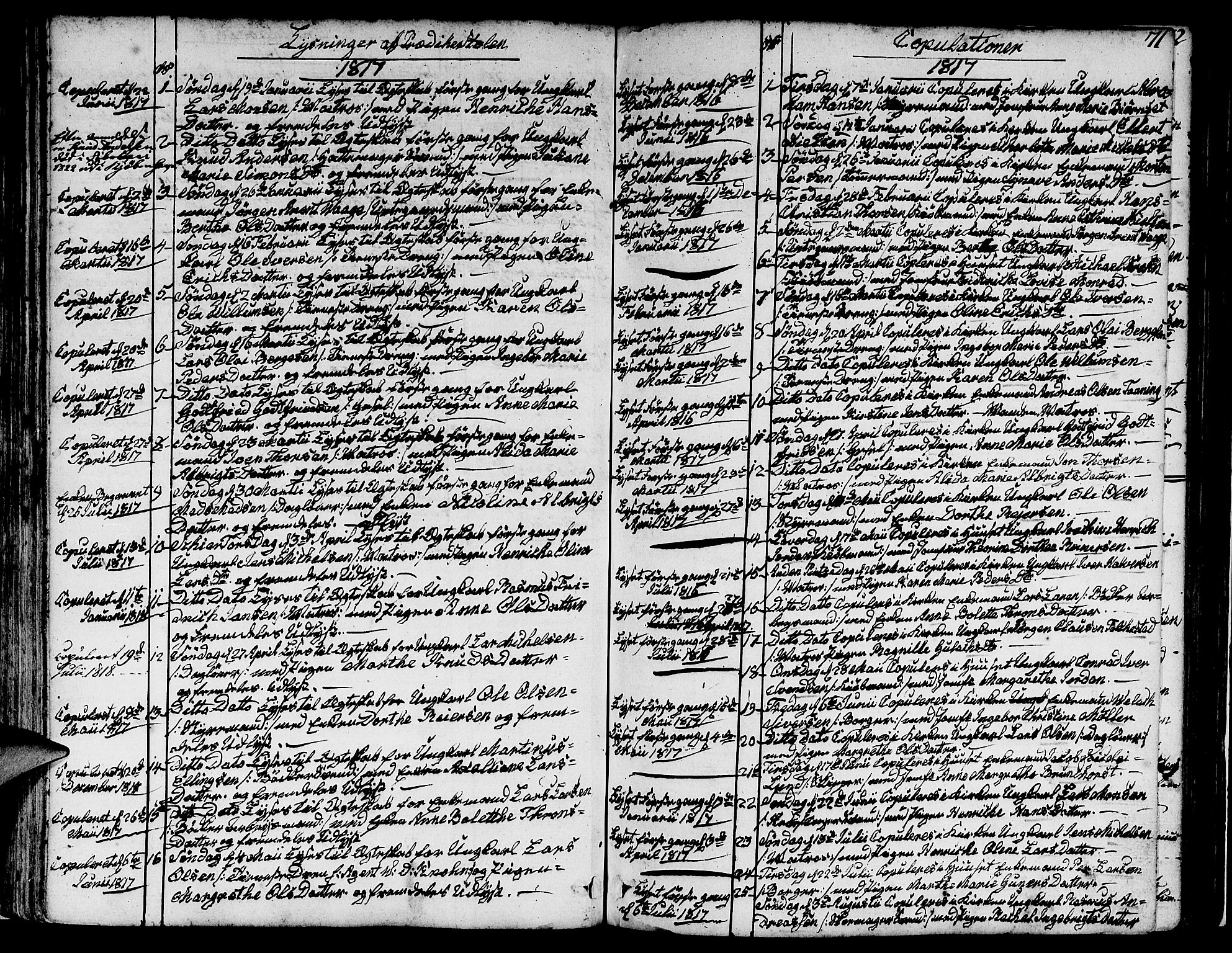 Nykirken Sokneprestembete, SAB/A-77101/H/Hab: Parish register (copy) no. A 2, 1782-1847, p. 71