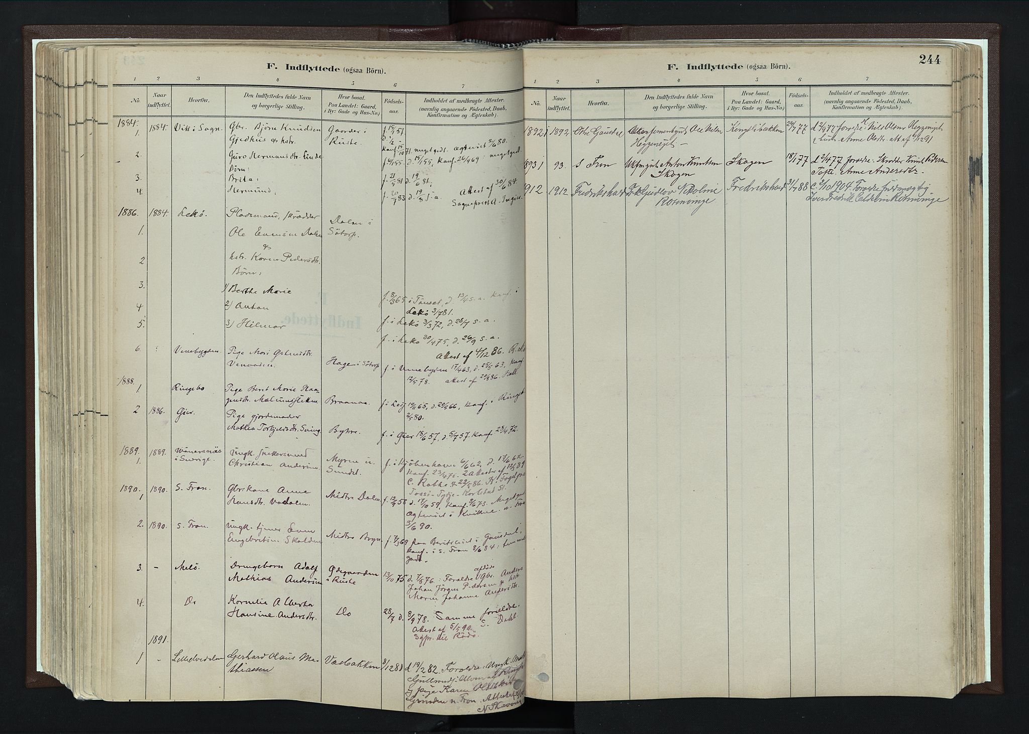 Nord-Fron prestekontor, SAH/PREST-080/H/Ha/Haa/L0004: Parish register (official) no. 4, 1884-1914, p. 244