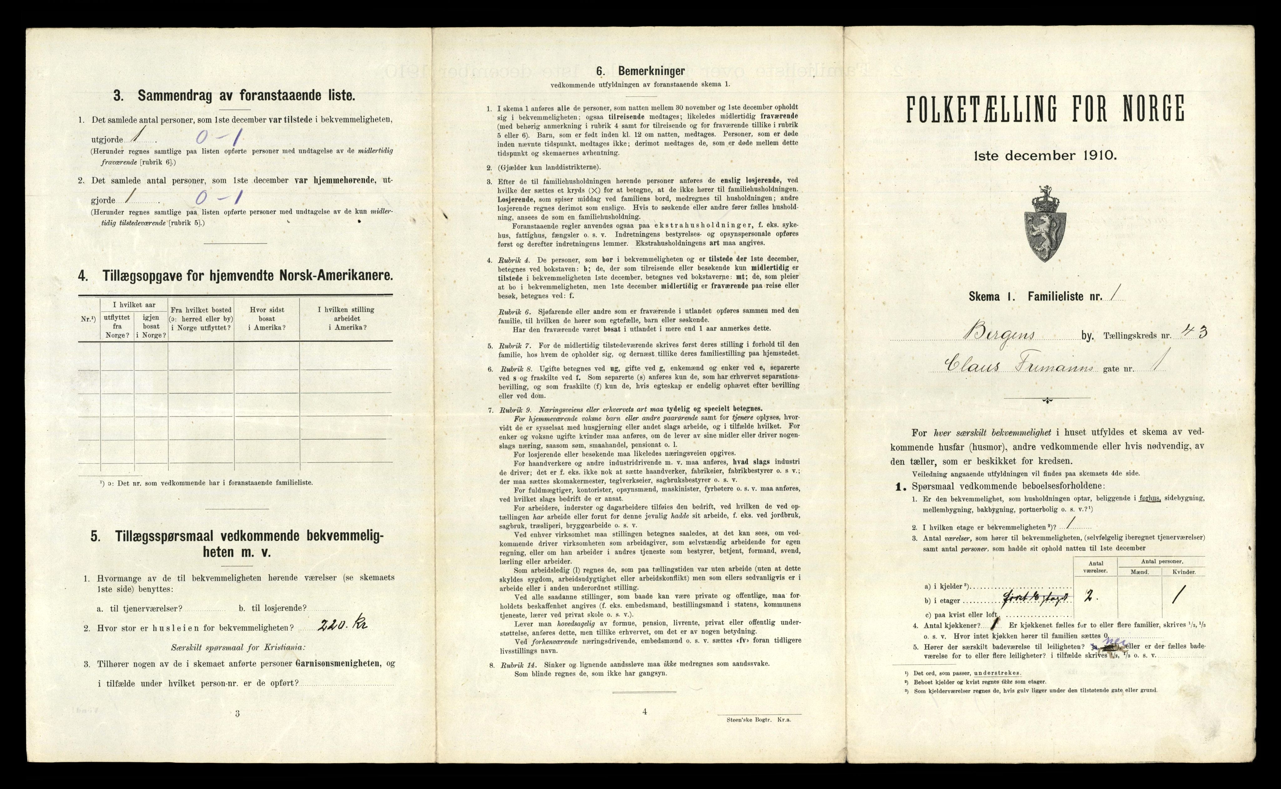 RA, 1910 census for Bergen, 1910, p. 14553