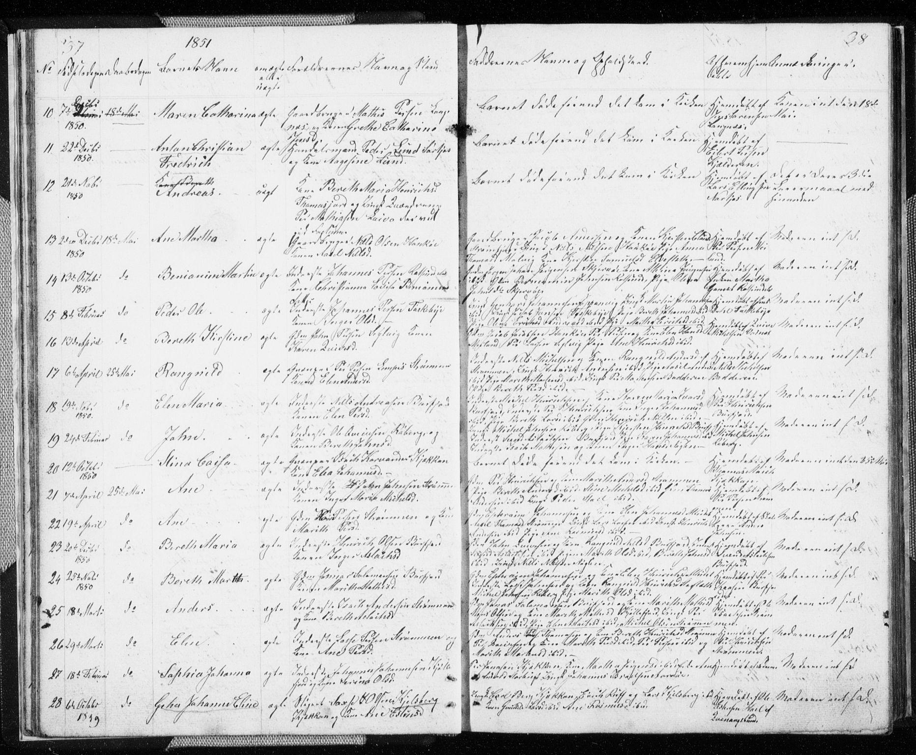 Skjervøy sokneprestkontor, SATØ/S-1300/H/Ha/Hab/L0003klokker: Parish register (copy) no. 3, 1849-1861, p. 37-38