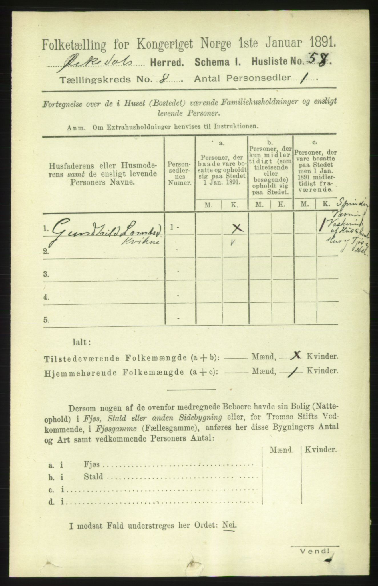 RA, 1891 census for 1638 Orkdal, 1891, p. 3867