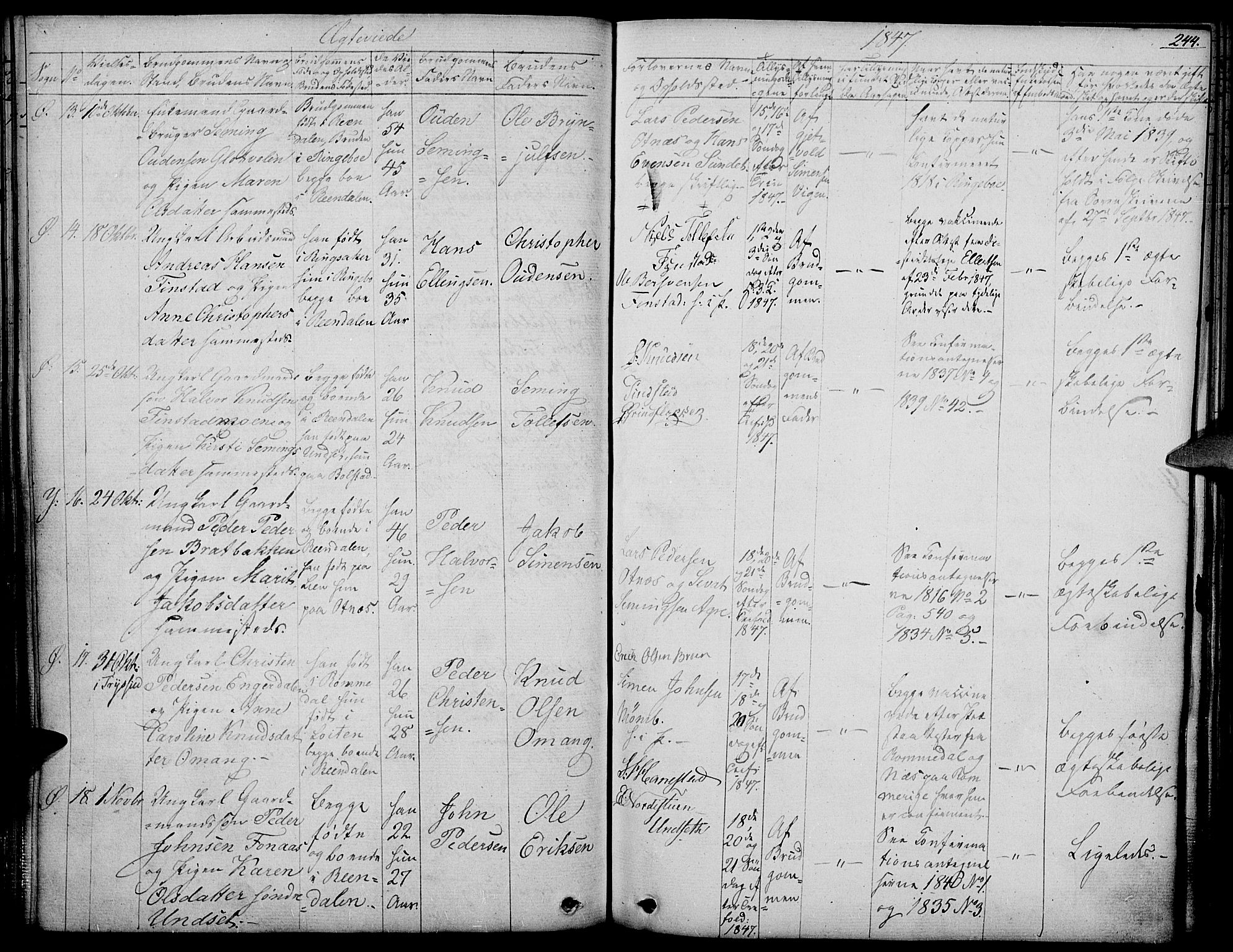 Rendalen prestekontor, AV/SAH-PREST-054/H/Ha/Haa/L0004: Parish register (official) no. 4, 1829-1852, p. 244