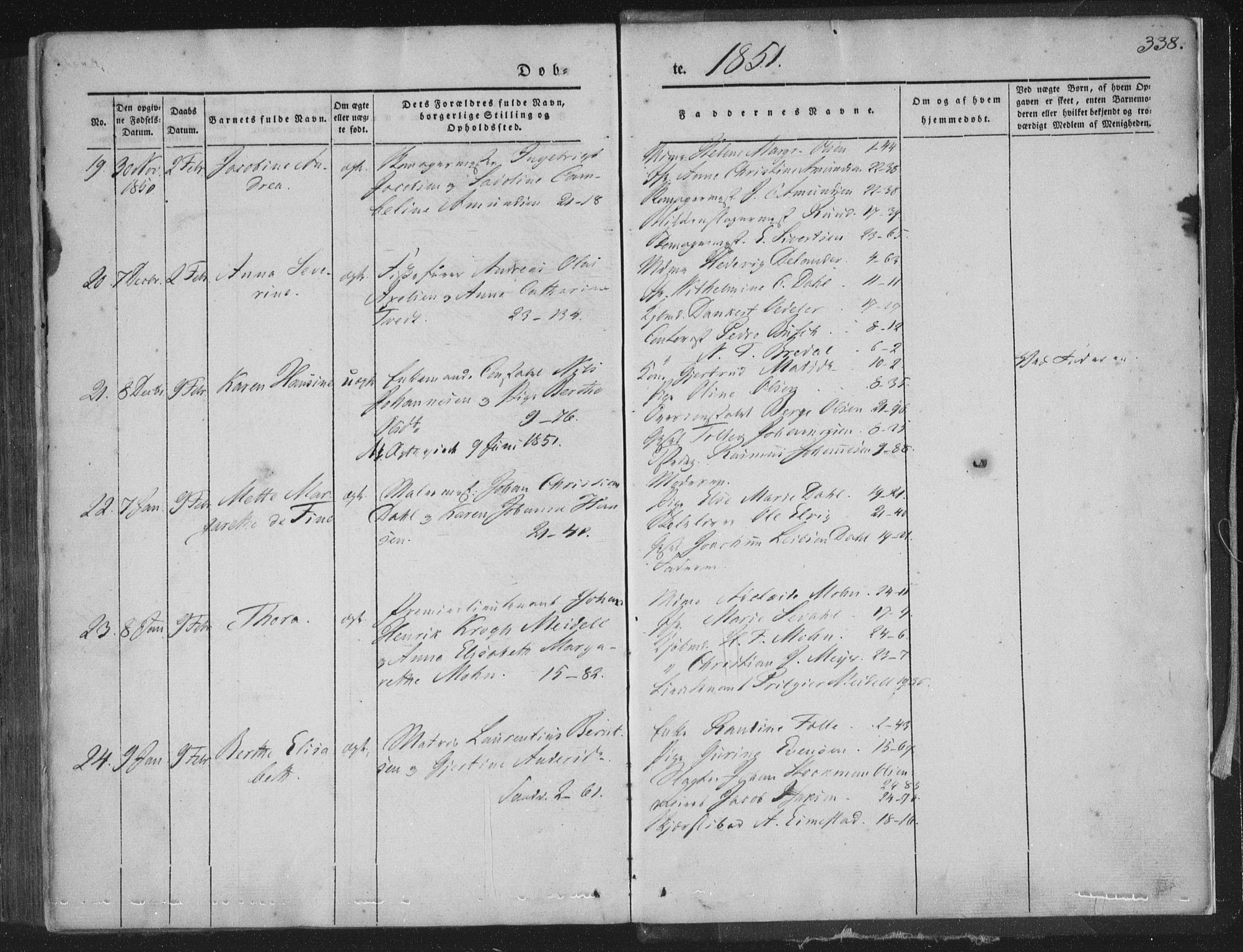 Korskirken sokneprestembete, SAB/A-76101/H/Haa/L0016: Parish register (official) no. B 2, 1841-1851, p. 338