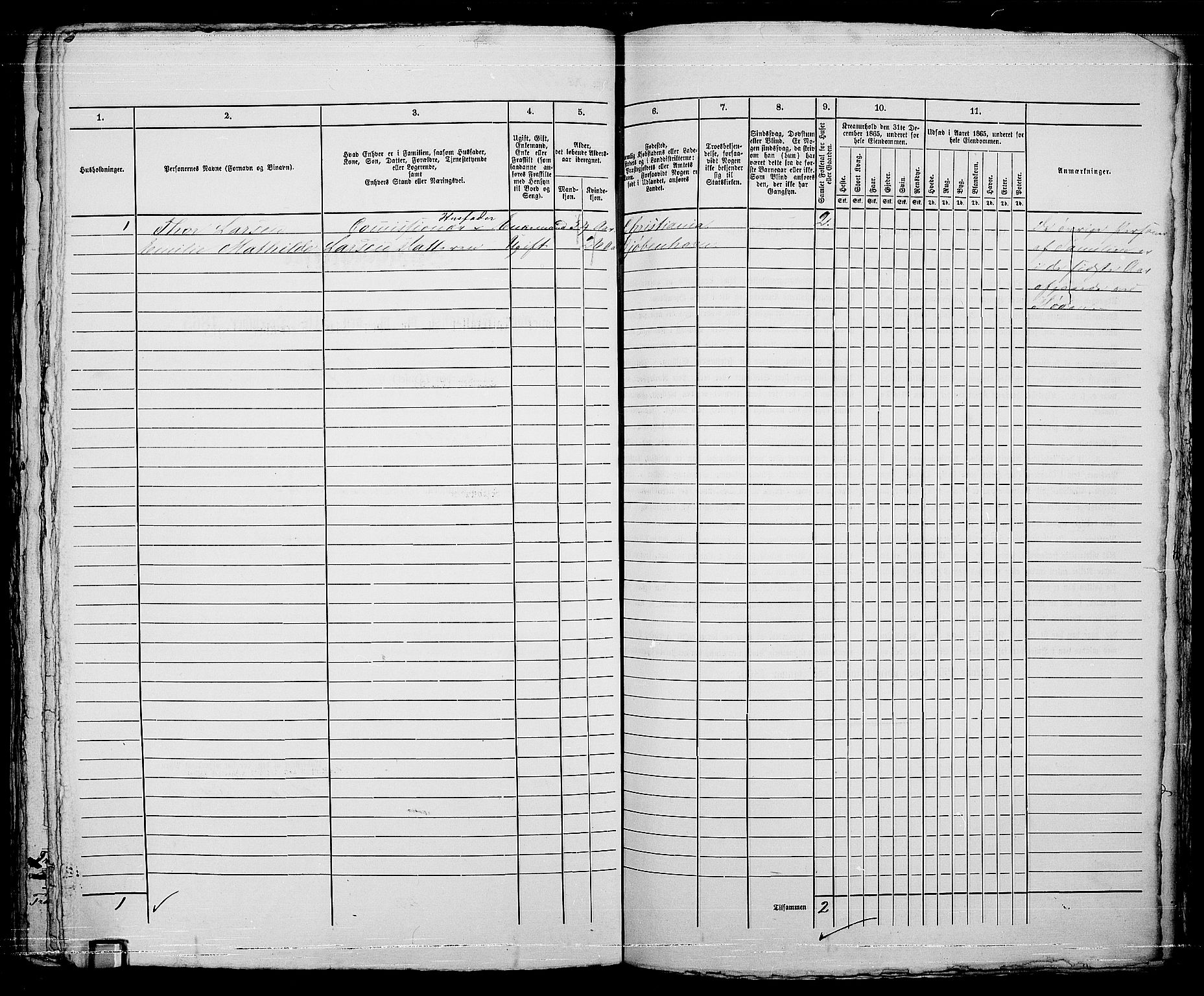 RA, 1865 census for Kristiania, 1865, p. 5332