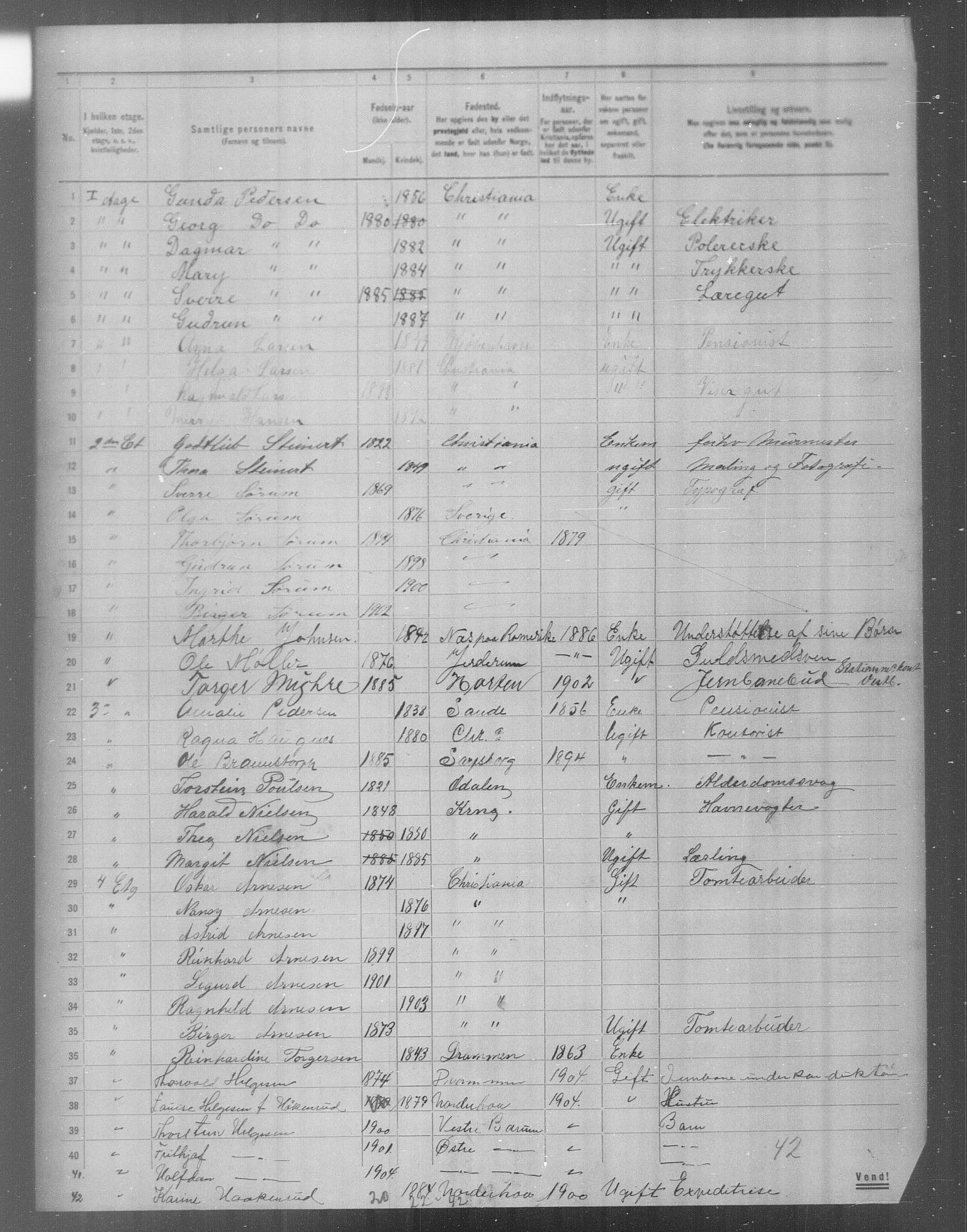 OBA, Municipal Census 1904 for Kristiania, 1904, p. 18301