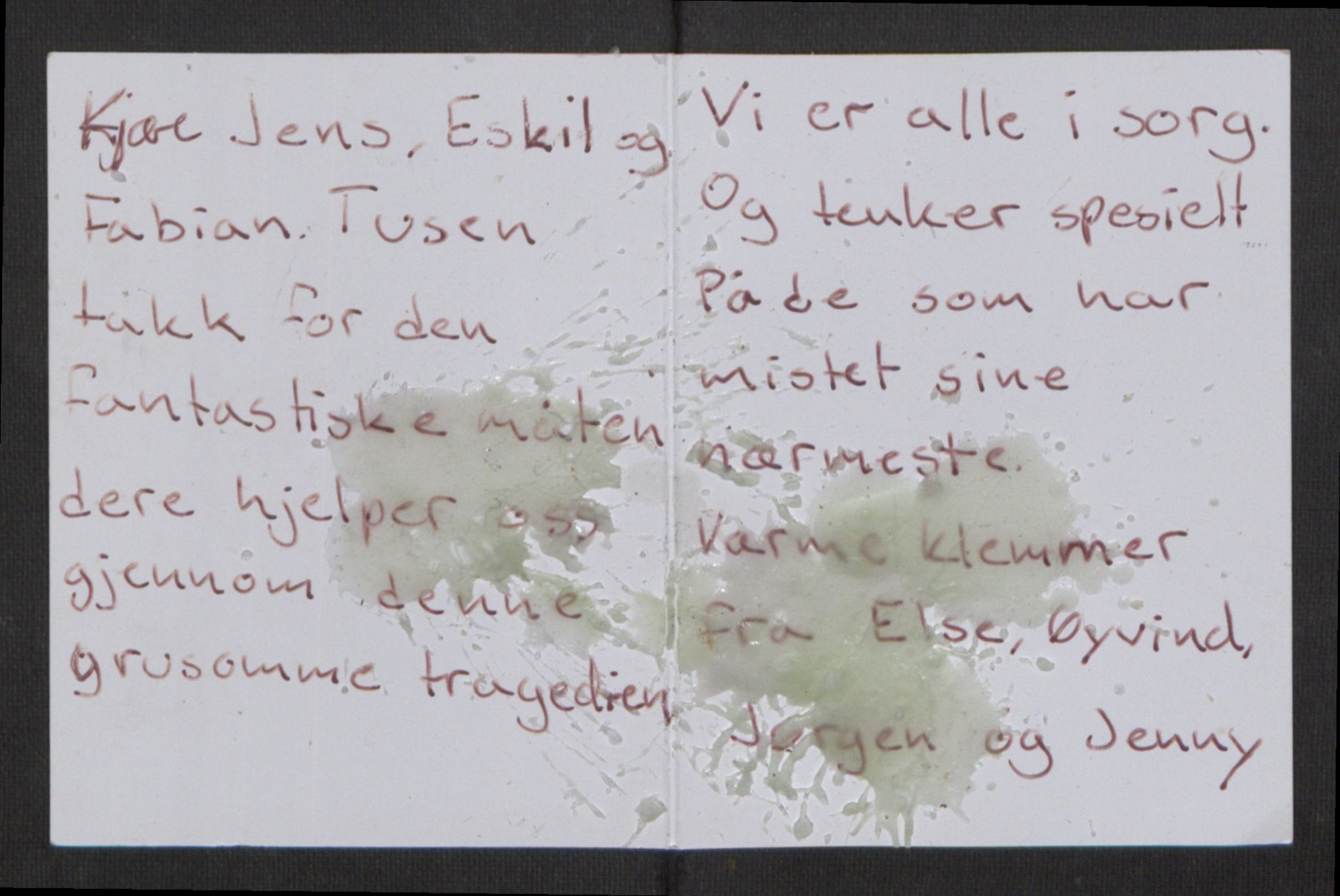 Minnemateriale etter 22.07.2011, RA/S-6313/00/A/L0001: Minnemateriale utvalgt for publisering i forbindelse med ettårsmarkeringen, 2011, p. 1132