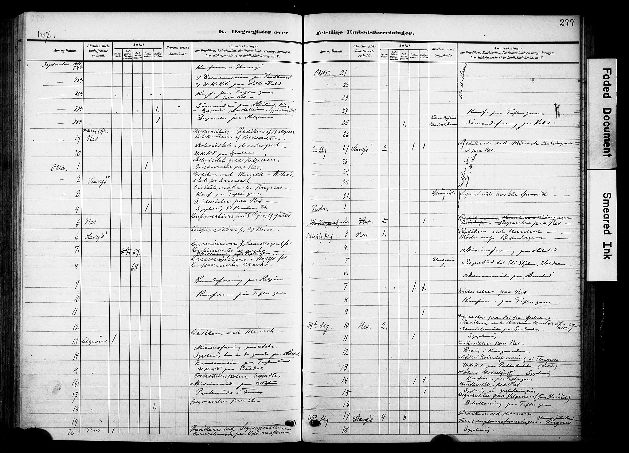 Nes prestekontor, Hedmark, AV/SAH-PREST-020/K/Ka/L0014: Parish register (official) no. 14, 1906-1929, p. 277